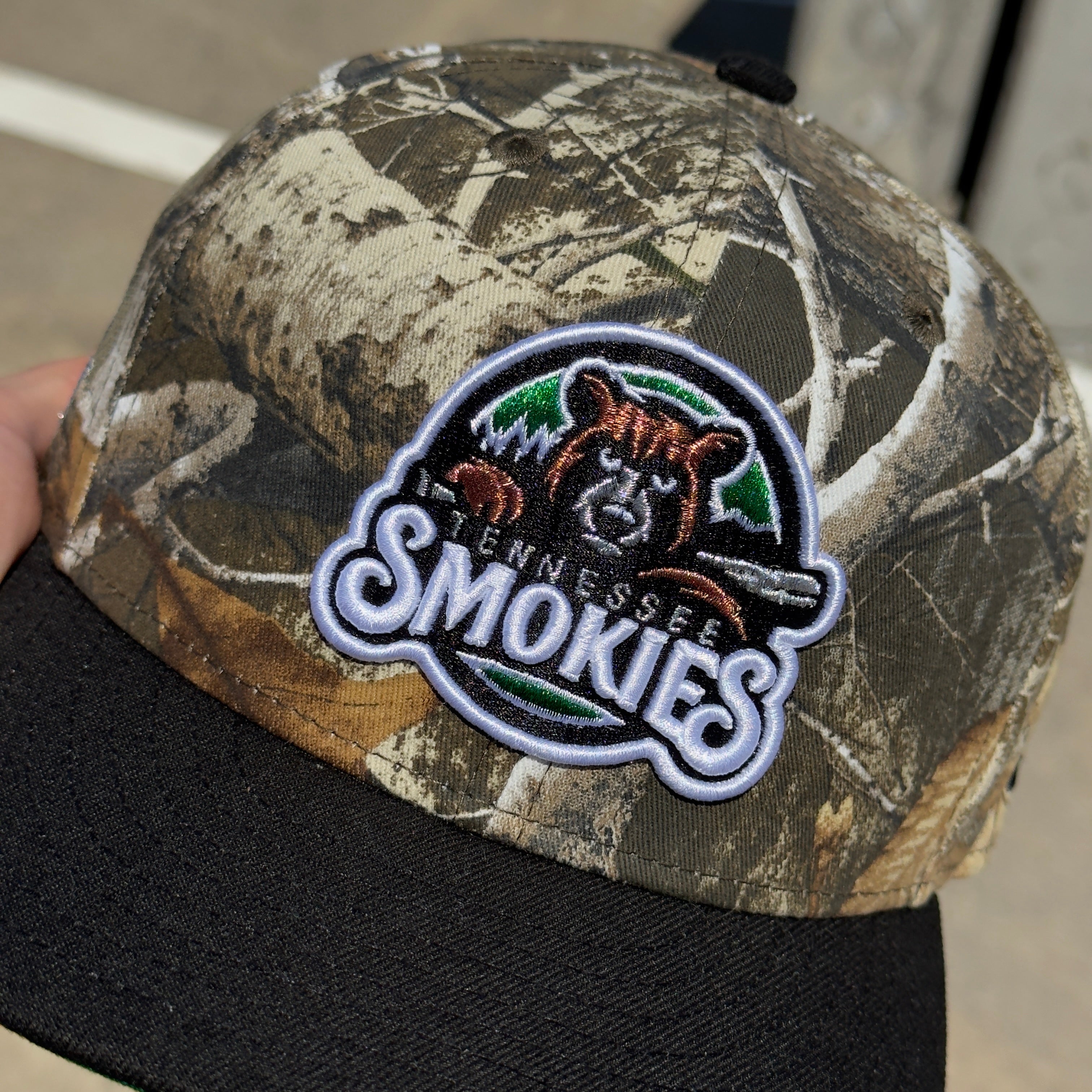 7 3/8 USED Camo Realtree Tennessee Smokies Minor League 59fifty New Era Fitted Hat Cap