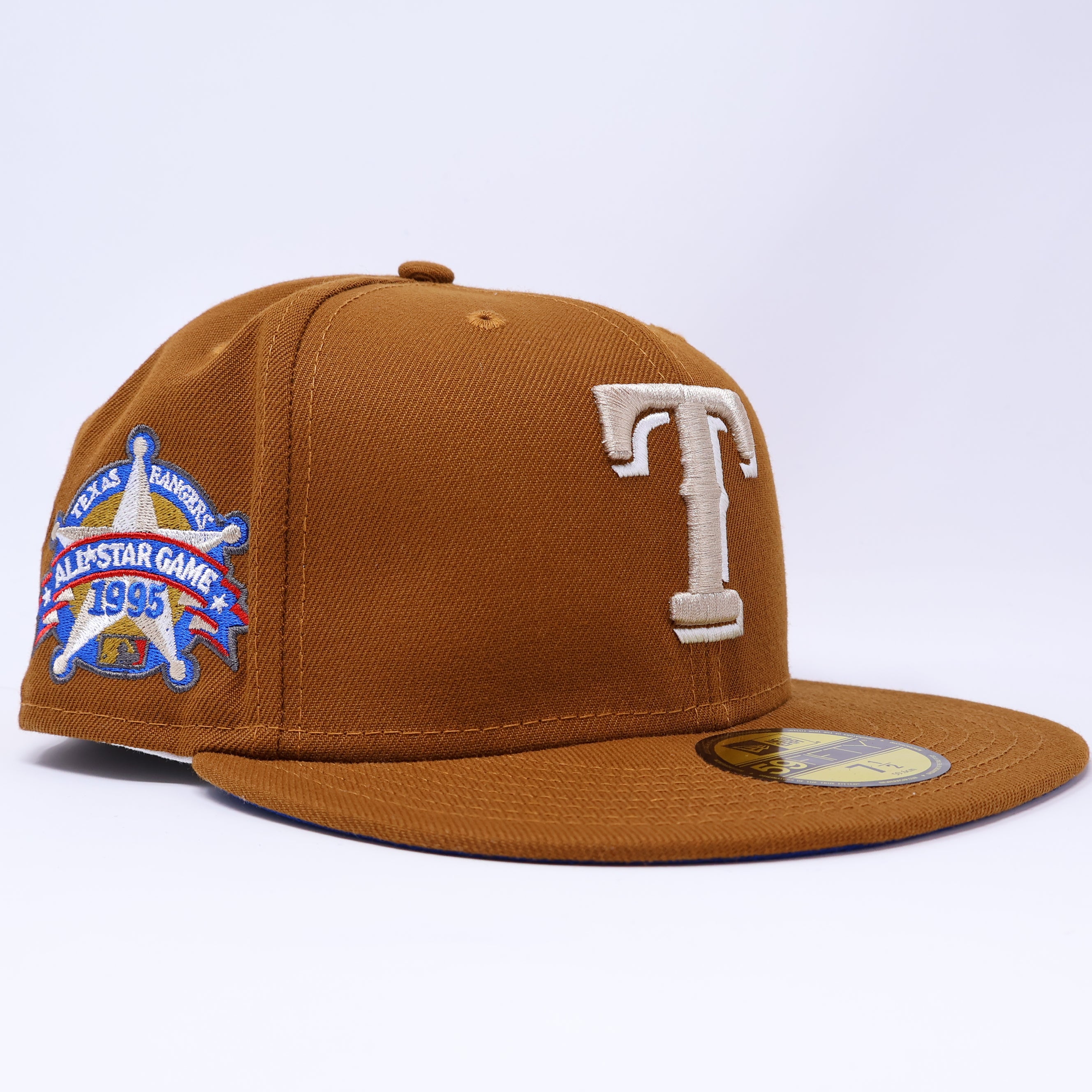 NWT 1/4 Brown Dallas Texas Rangers 1995 All Star Game 59fifty New Era Fitted Hat Cap