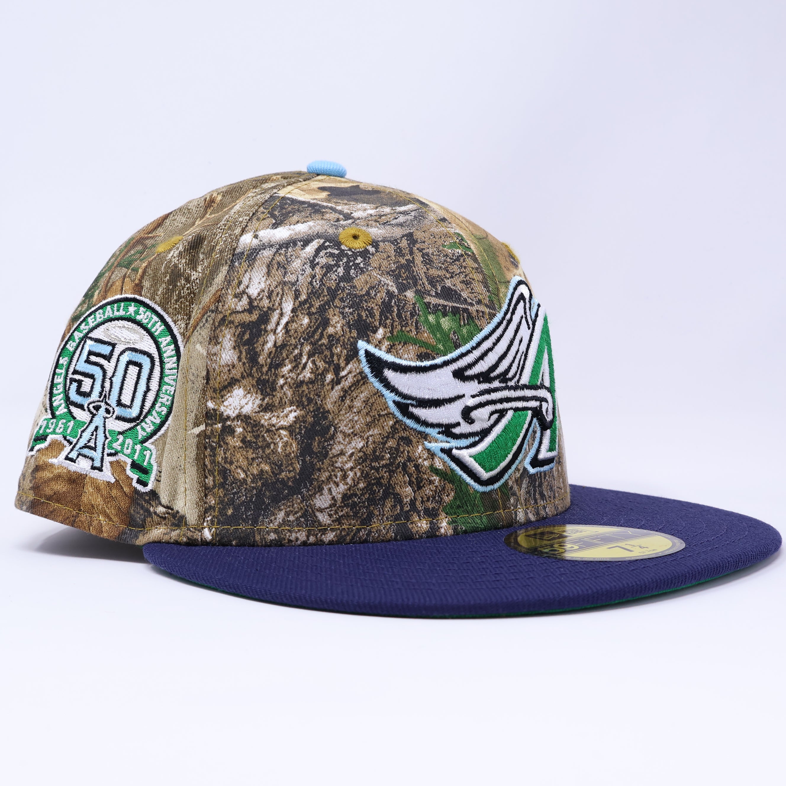 NWT 1/4 Realtree Los Angeles Angels 50th Anniversary 59fifty New Era Fitted Hat Cap
