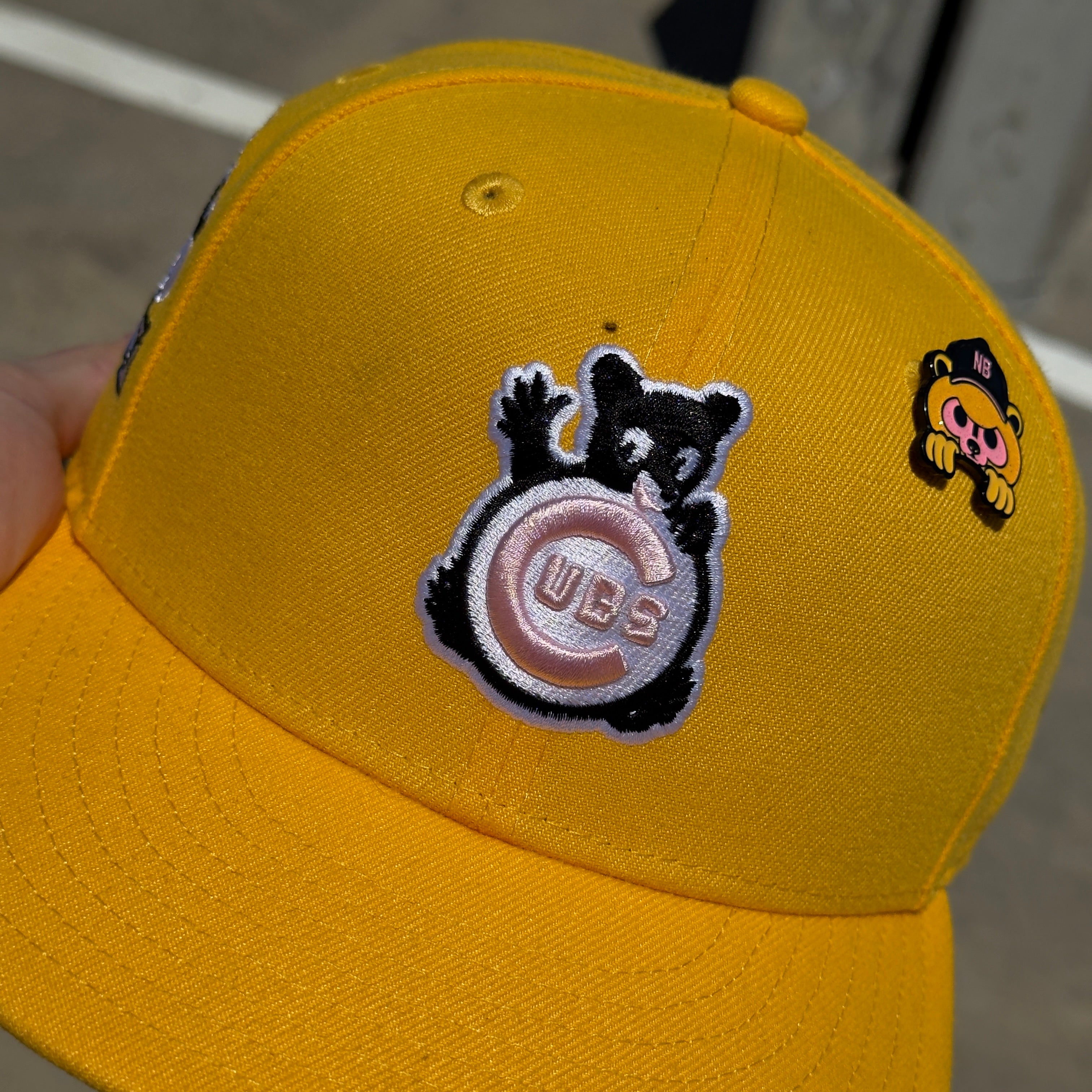 7 1/4 USED Yellow Chicago Cubs All Star Game Hatclub 59fifty New Era Fitted Hat Cap