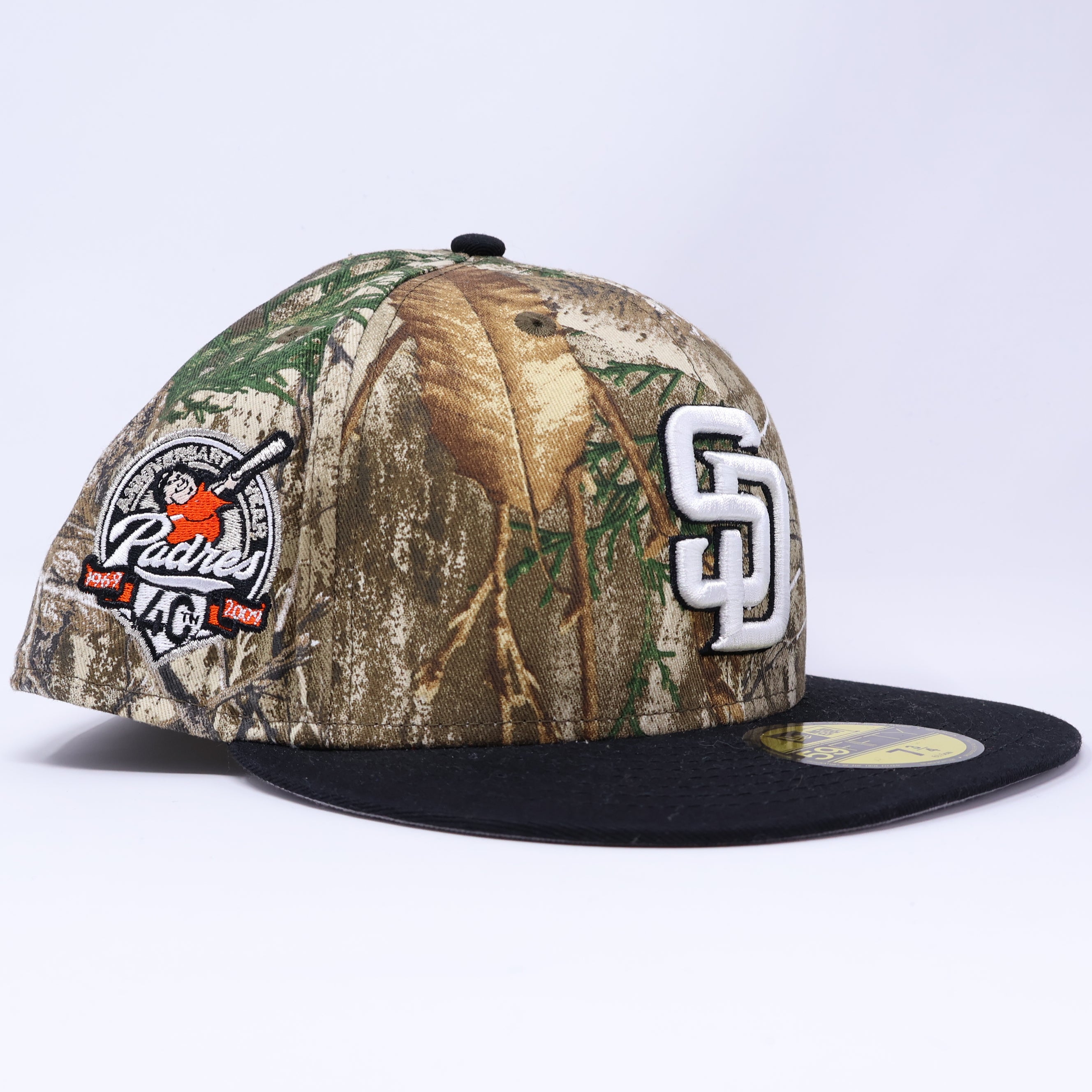 NWT 3/4 Realtree San Diego Padres 40th Anniversary 59fifty New Era Fitted Hat Cap
