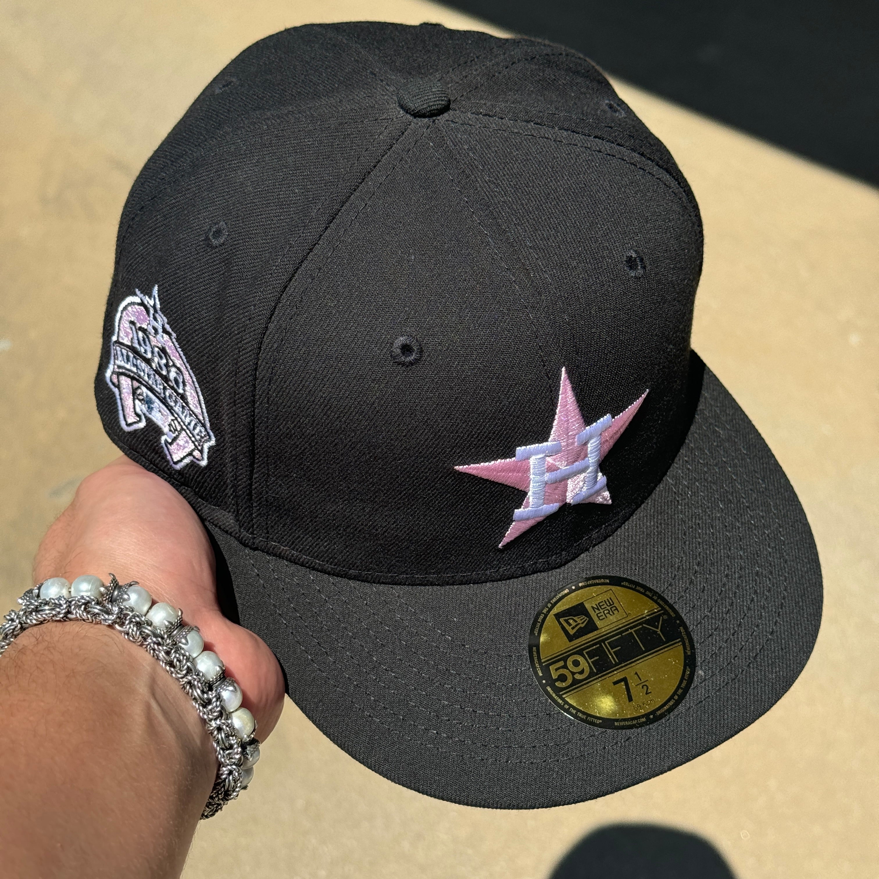 USED 1/2 Black Houston Astros 1986 All Star Game 59fifty New Era Fitted Hat Cap