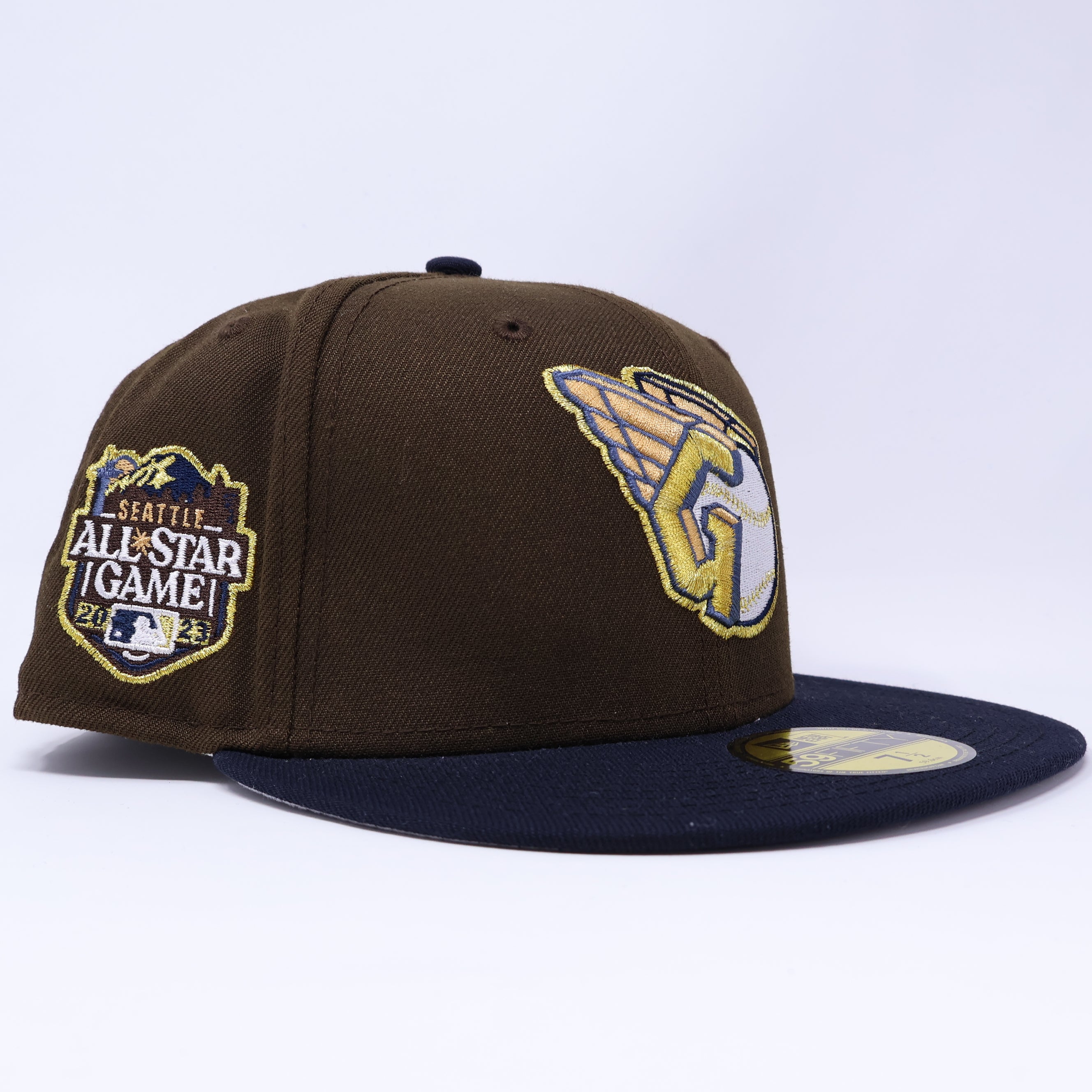 NWT 1/2 Brown Cleveland Guardians Seattle 2023 All Star Game 59fifty New Era Fitted Hat Cap