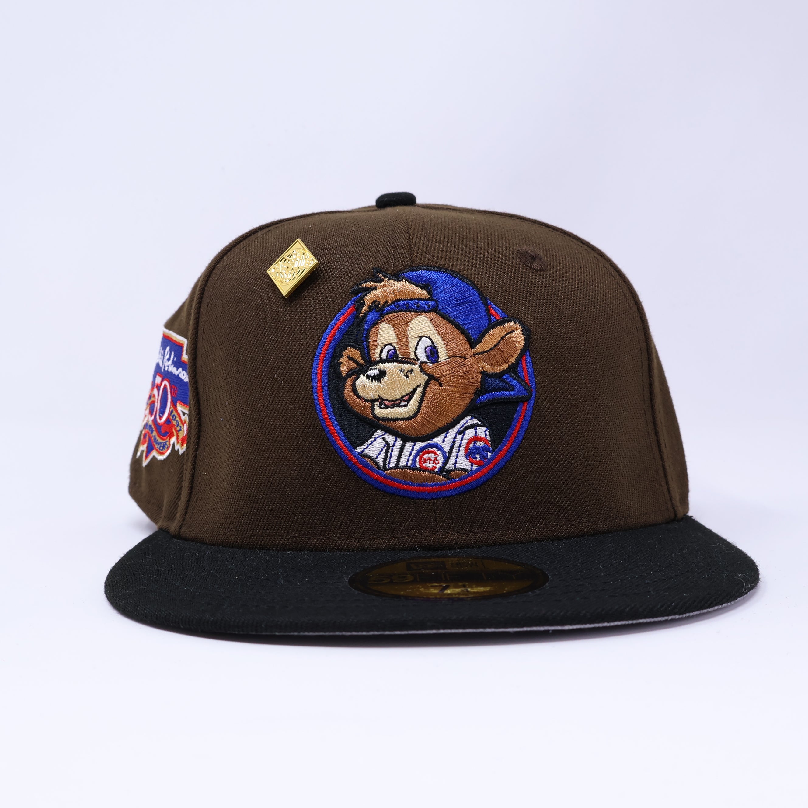 7 1/4 Brown Chicago Cubs Clark Mascot Jackie Robinson 59fifty New Era Fitted Cap Hat