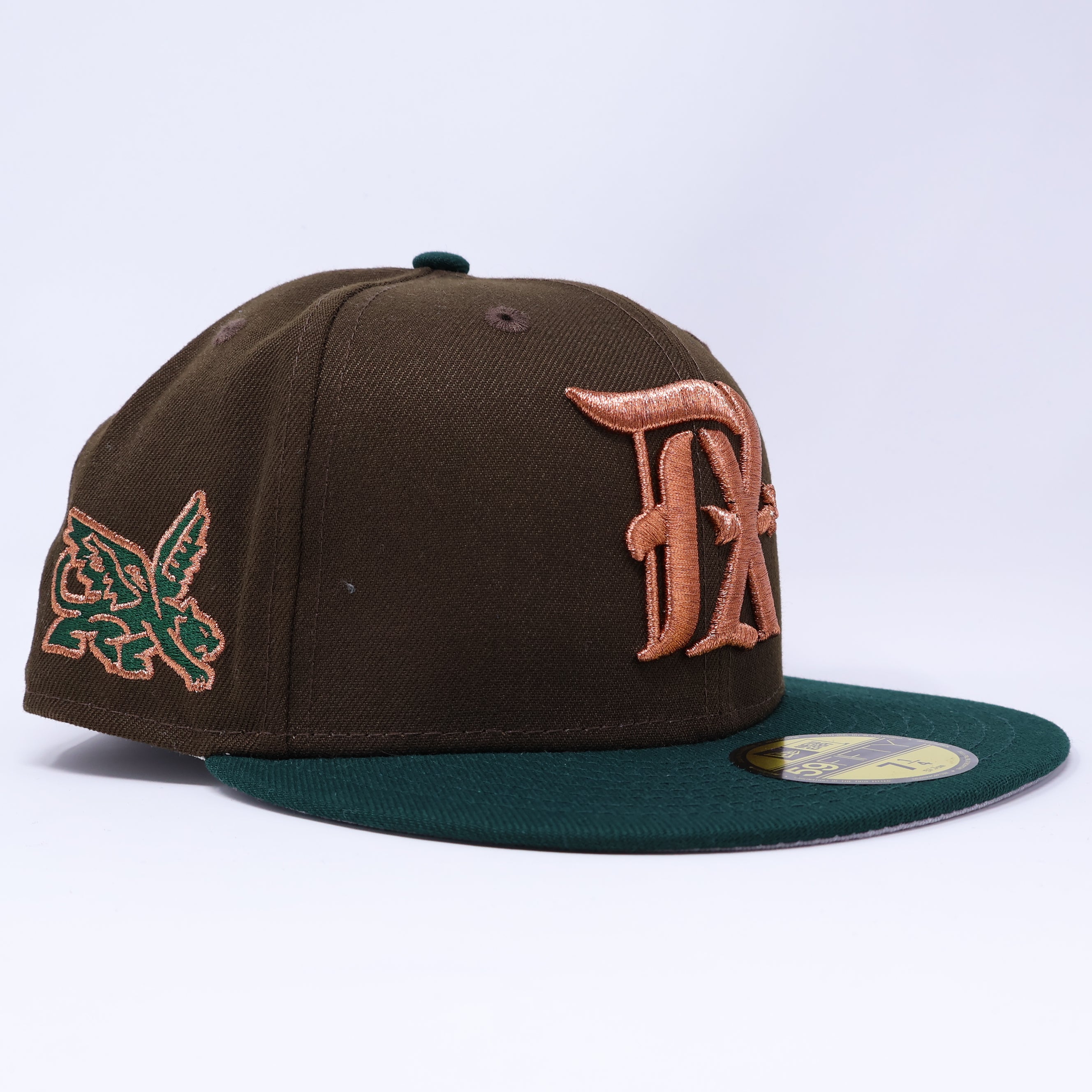 NWT 1/4 Brown Dallas Texas Rangers Peagle 59fifty New Era Fitted Hat Cap