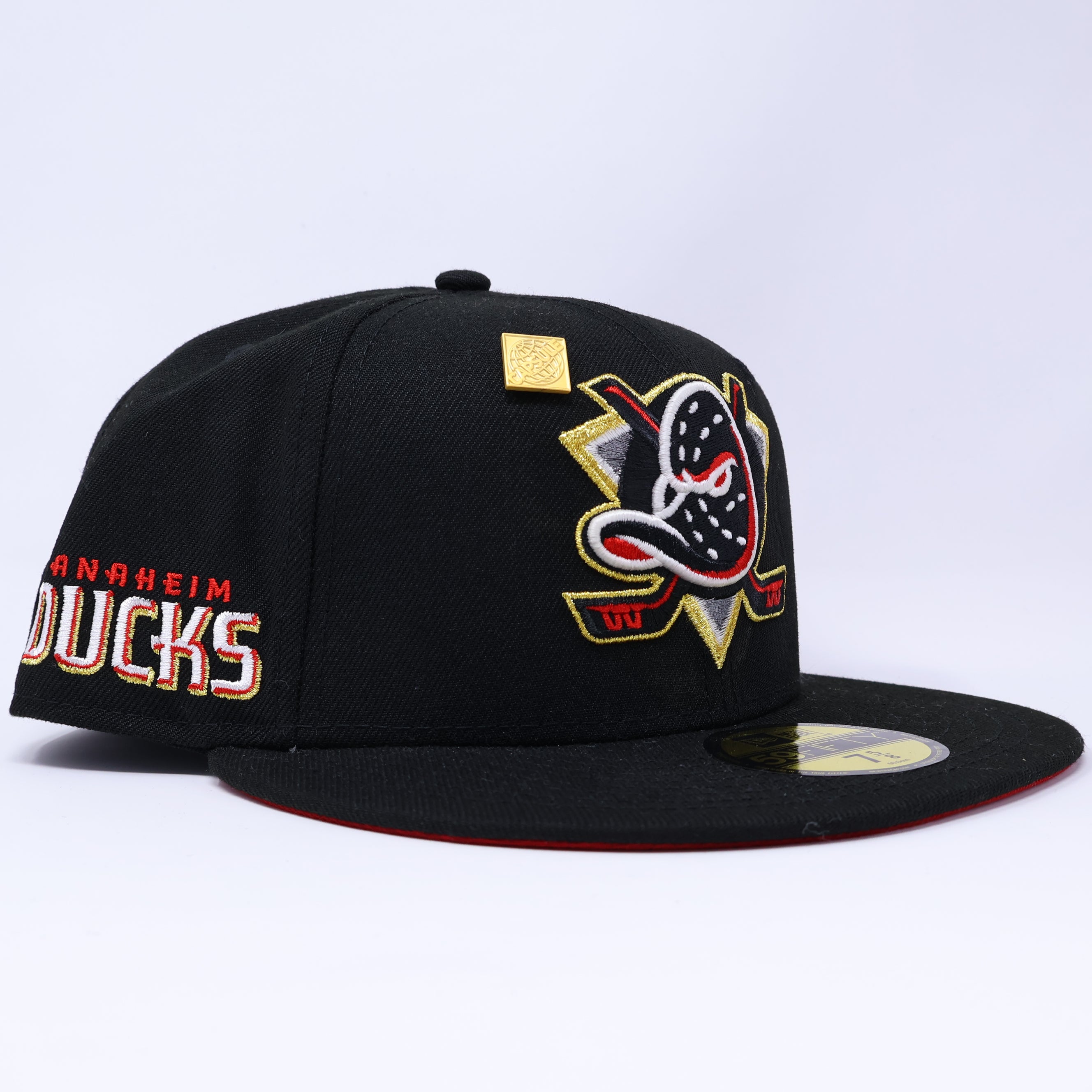 NWT 5/8 Black Anaheim Ducks NHL 59fifty New Era Fitted Hat Cap
