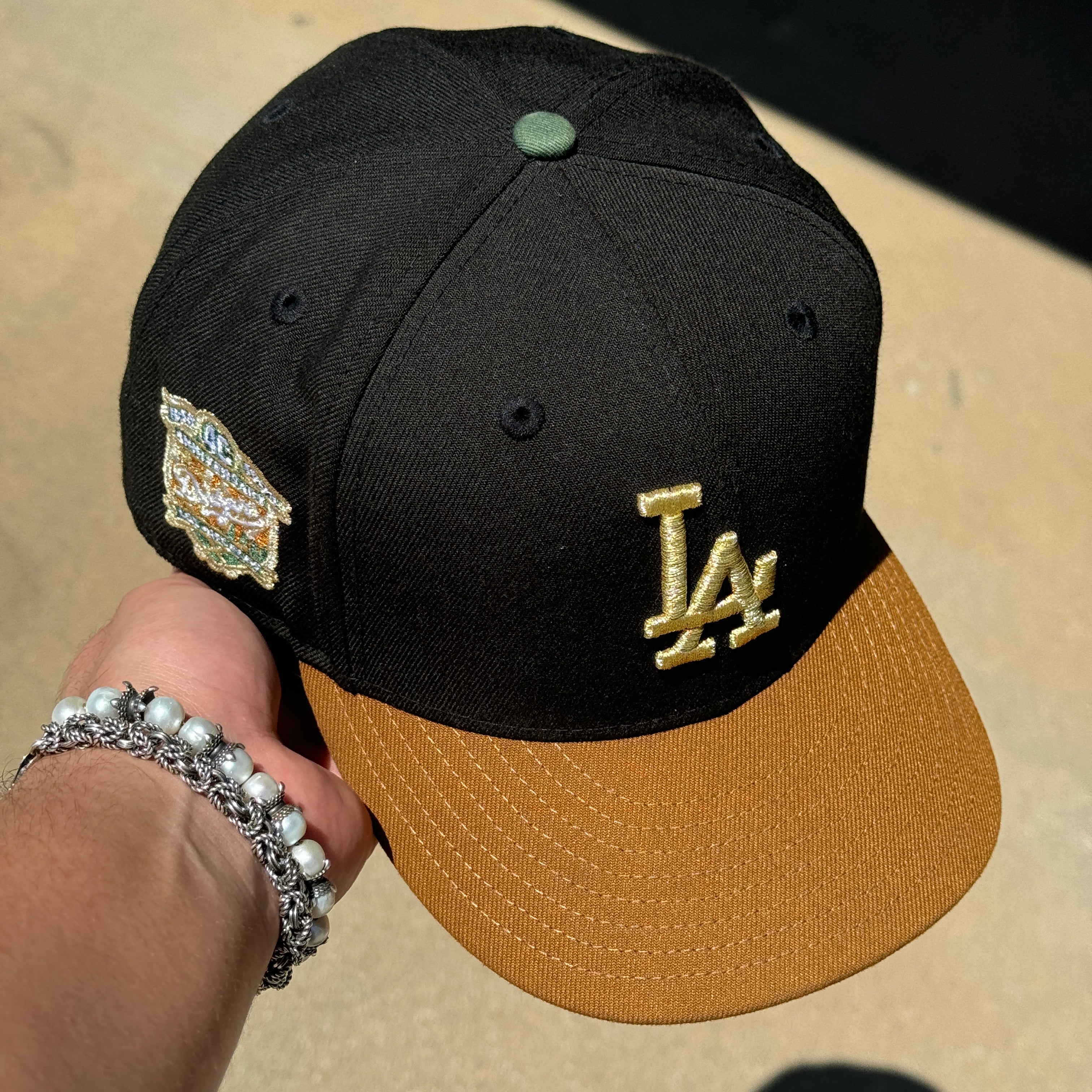 USED 3/4 Black Los Angeles 40th Anniversary 59fifty New Era Fitted Hat Cap