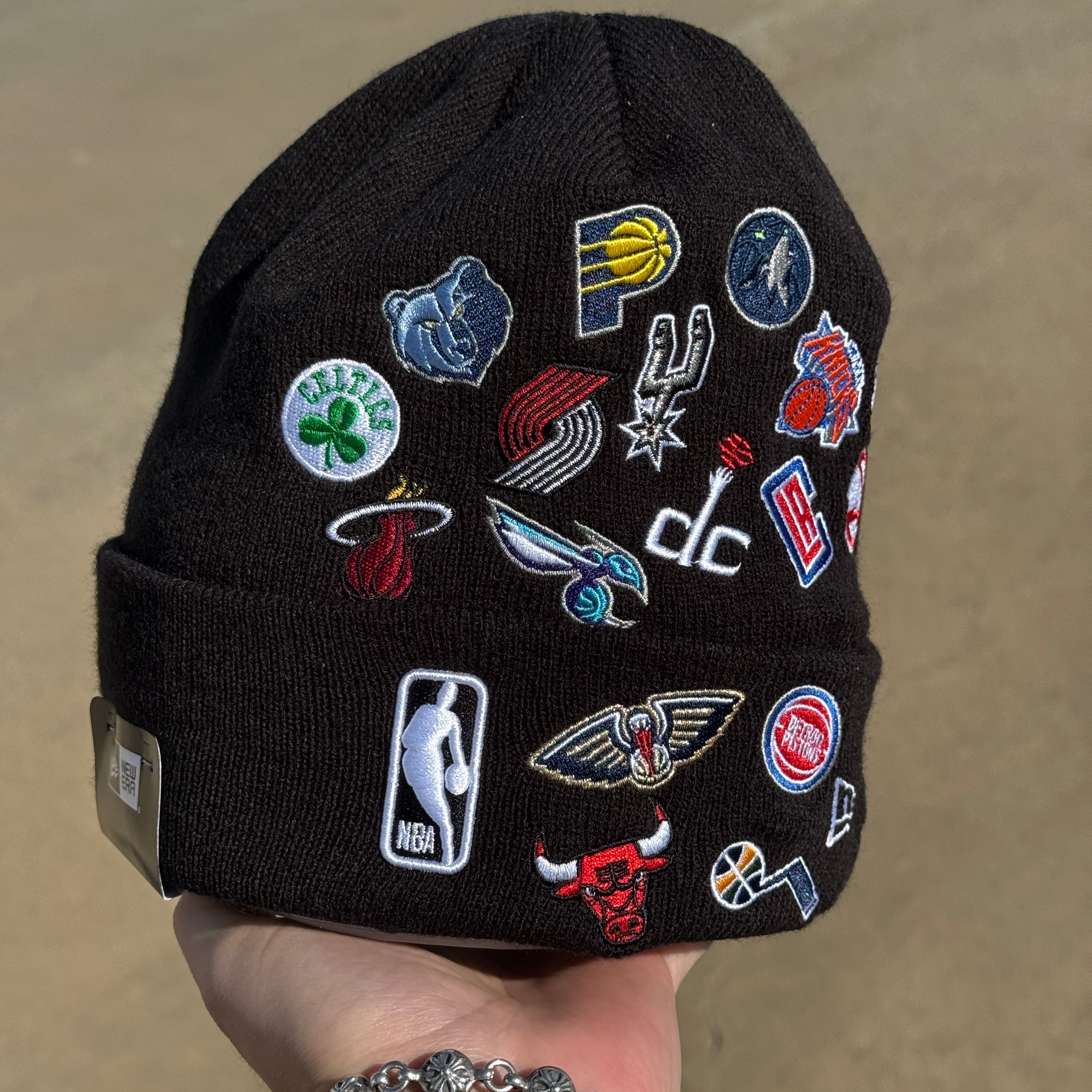 NWT NBA Logos Black Beanie New Era Unisex Mens Womens Ski Cap Warm Knit