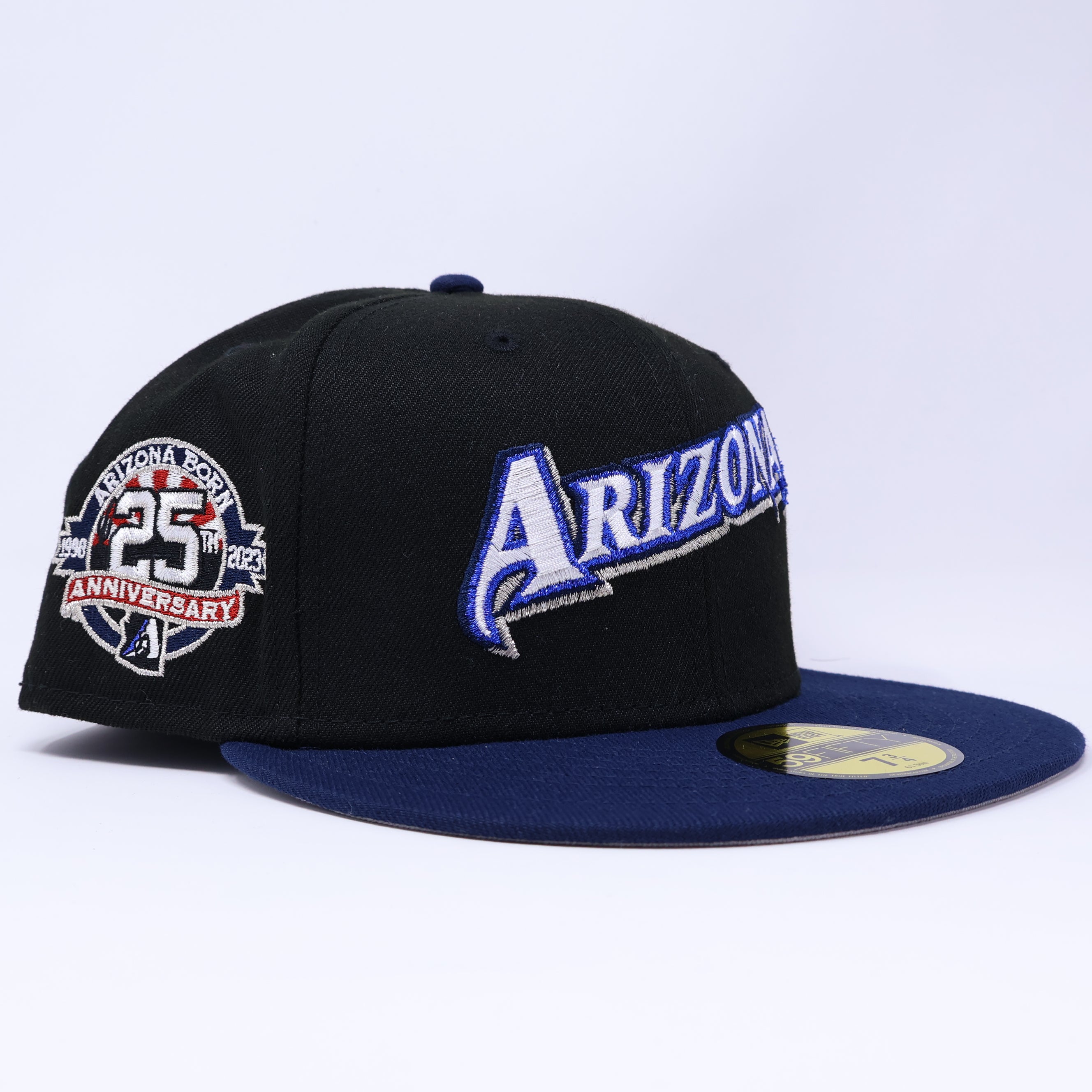 NWT 3/4 Black Arizona Diamondbacks 25th Anniversary 59fifty New Era Fitted Hat Cap