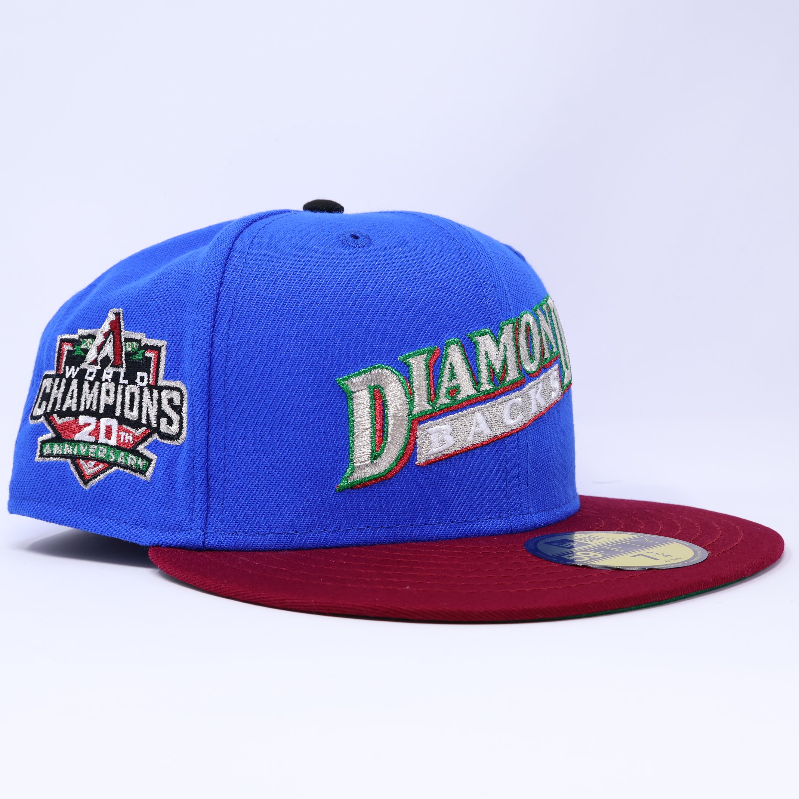 NWT 3/4 Blue Arizona Diamondbacks 20th Anniversary 59fifty New Era Fitted Hat Cap