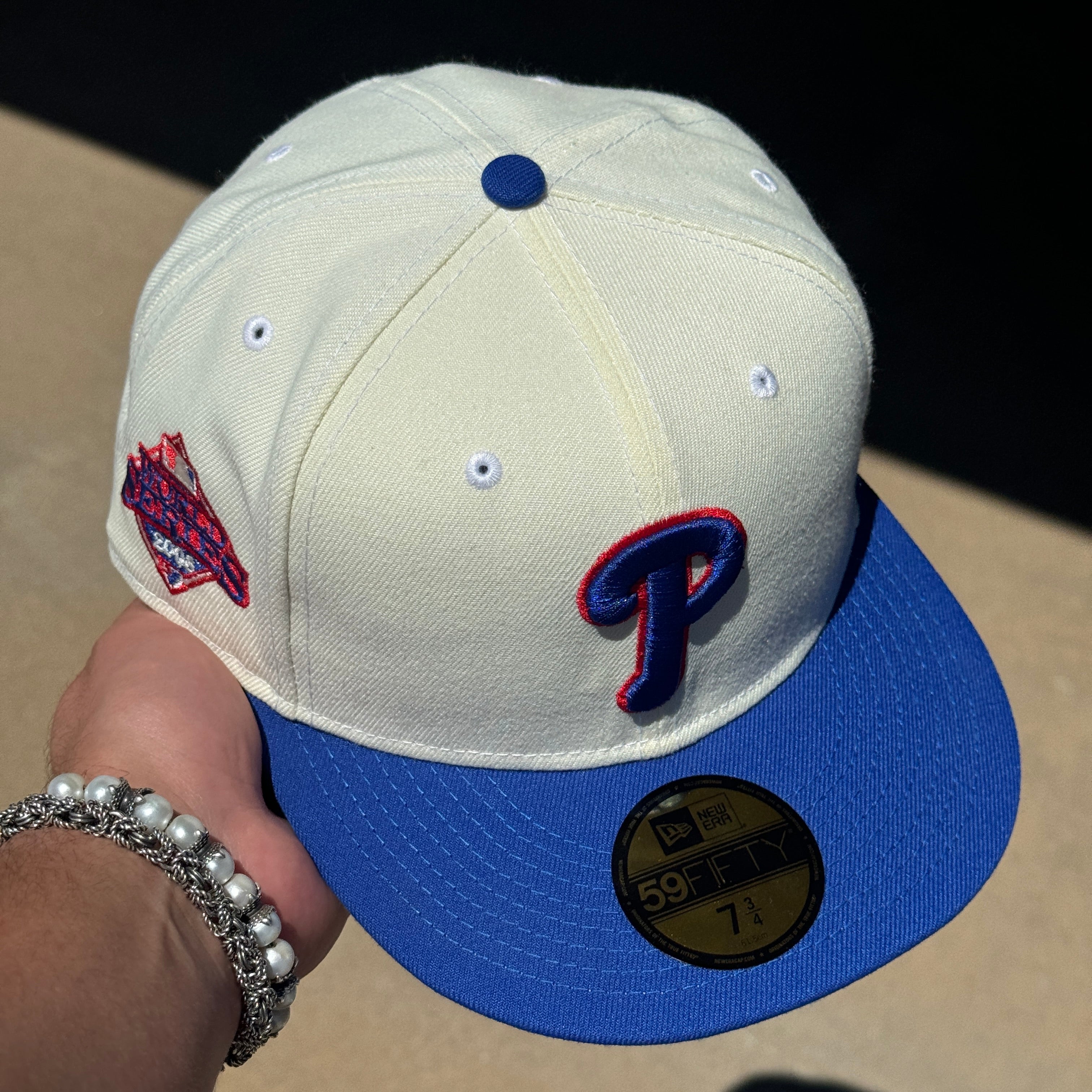 NEW 3/4 Chrome Philadelphia Phillies 2008 World Series 59fifty New Era Fitted Hat Cap