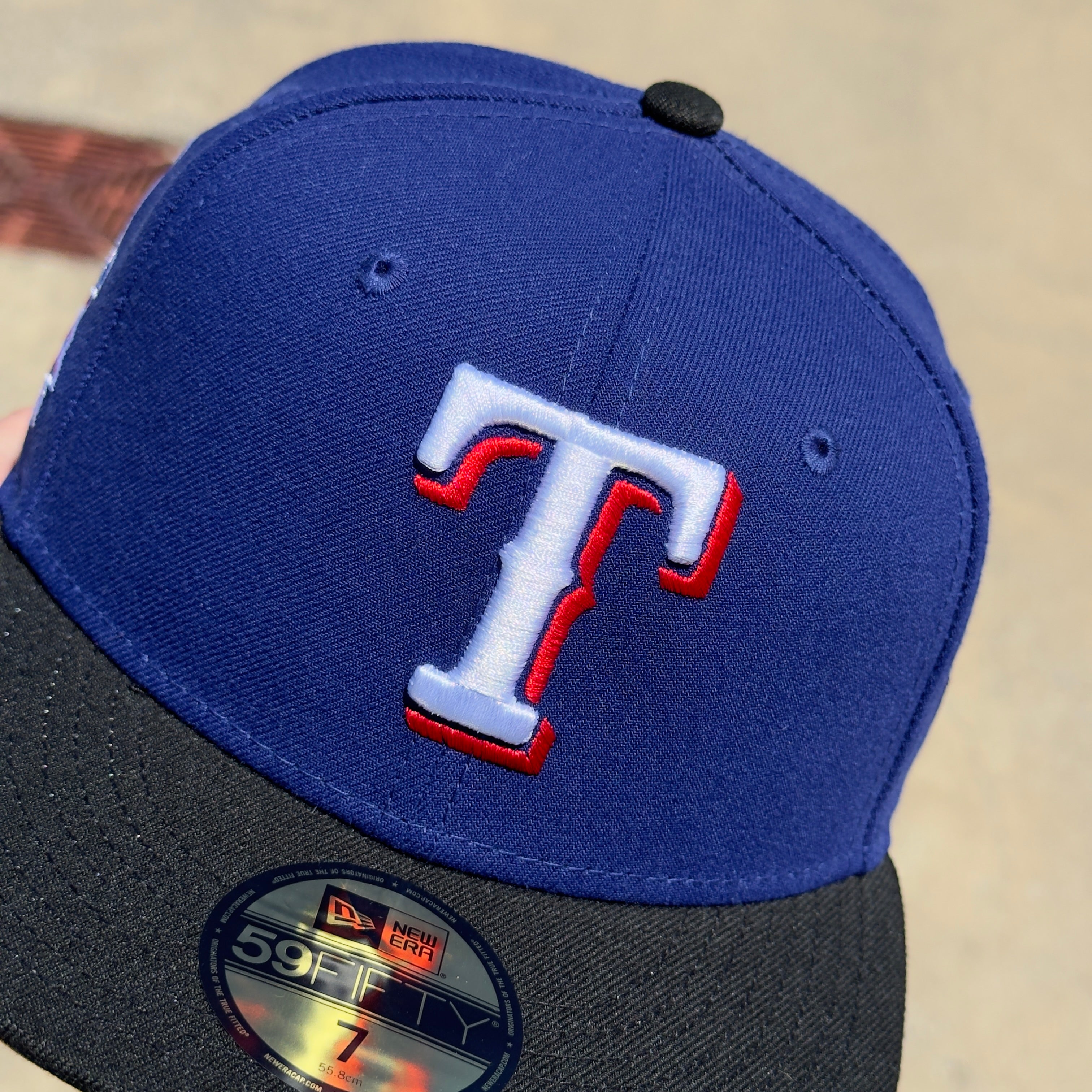 Size 7 NEW Blue Texas Rangers 1995 All Star Game 59fifty New Era Fitted Cap