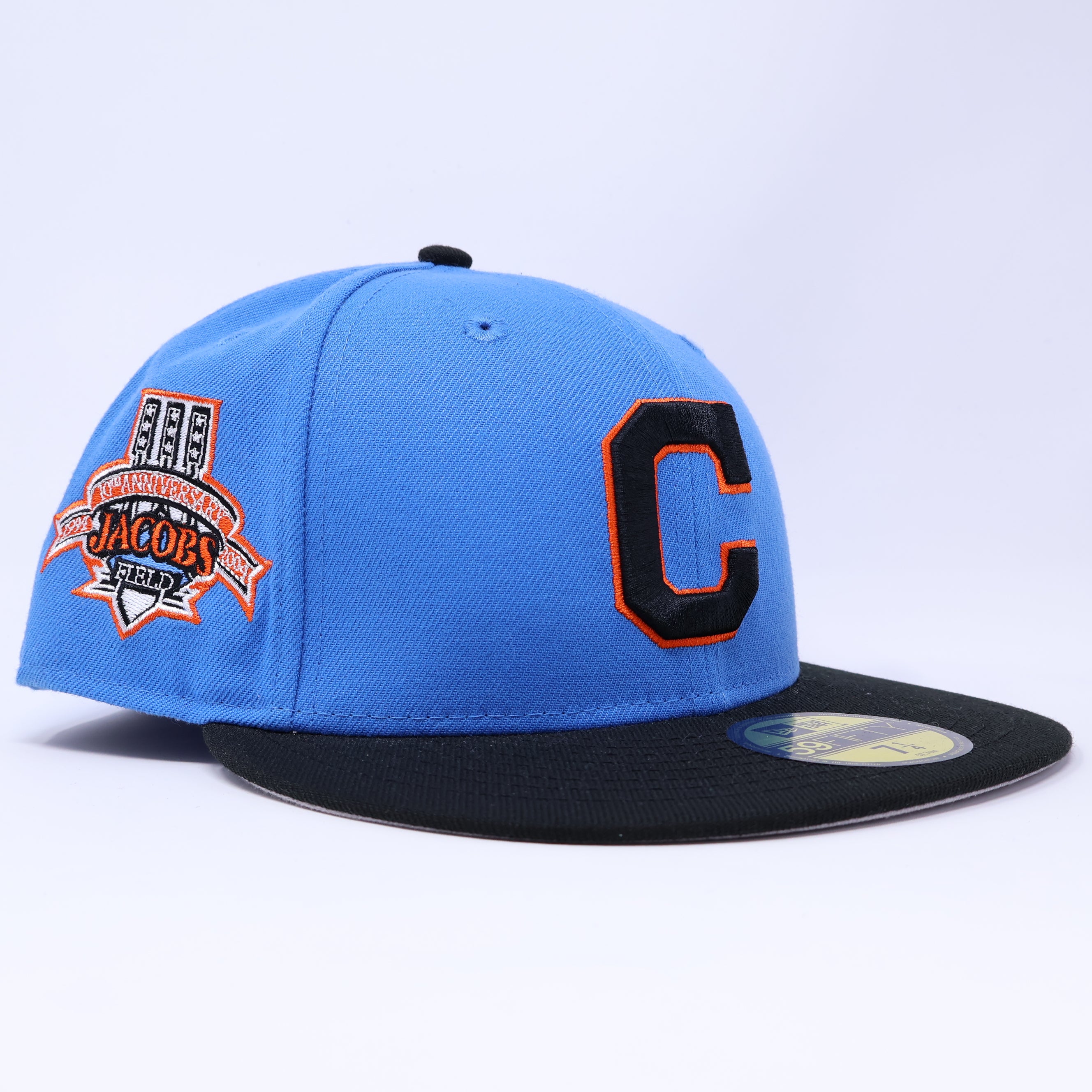 Blue Cleveland Indians 10th Anniversary Jacobs Field 59fifty New Era Fitted Hat Cap