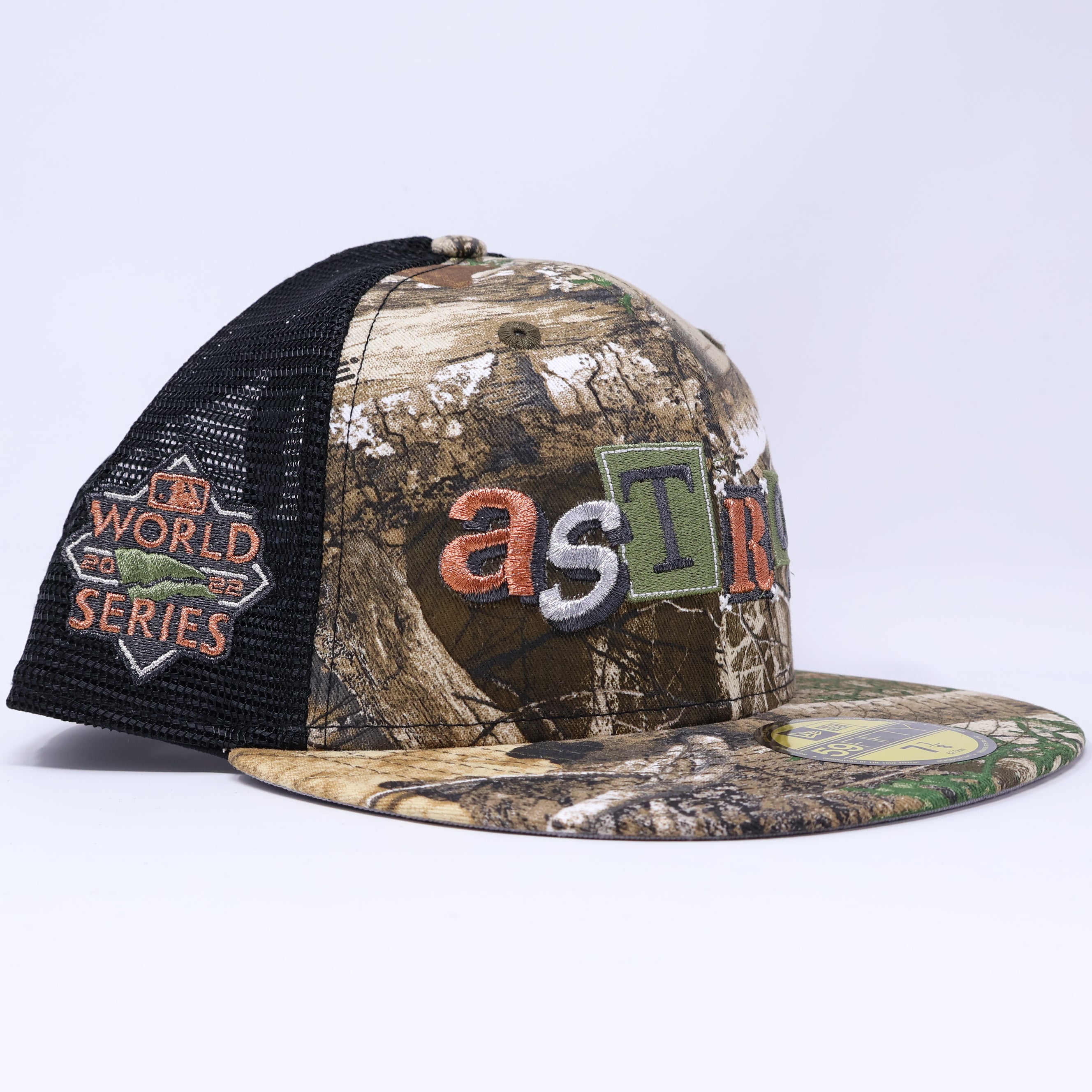 NWT 7/8 Realtree Trucker Houston Astros World Series 2022 MLB 59fifty New Era Fitted Cap Hat