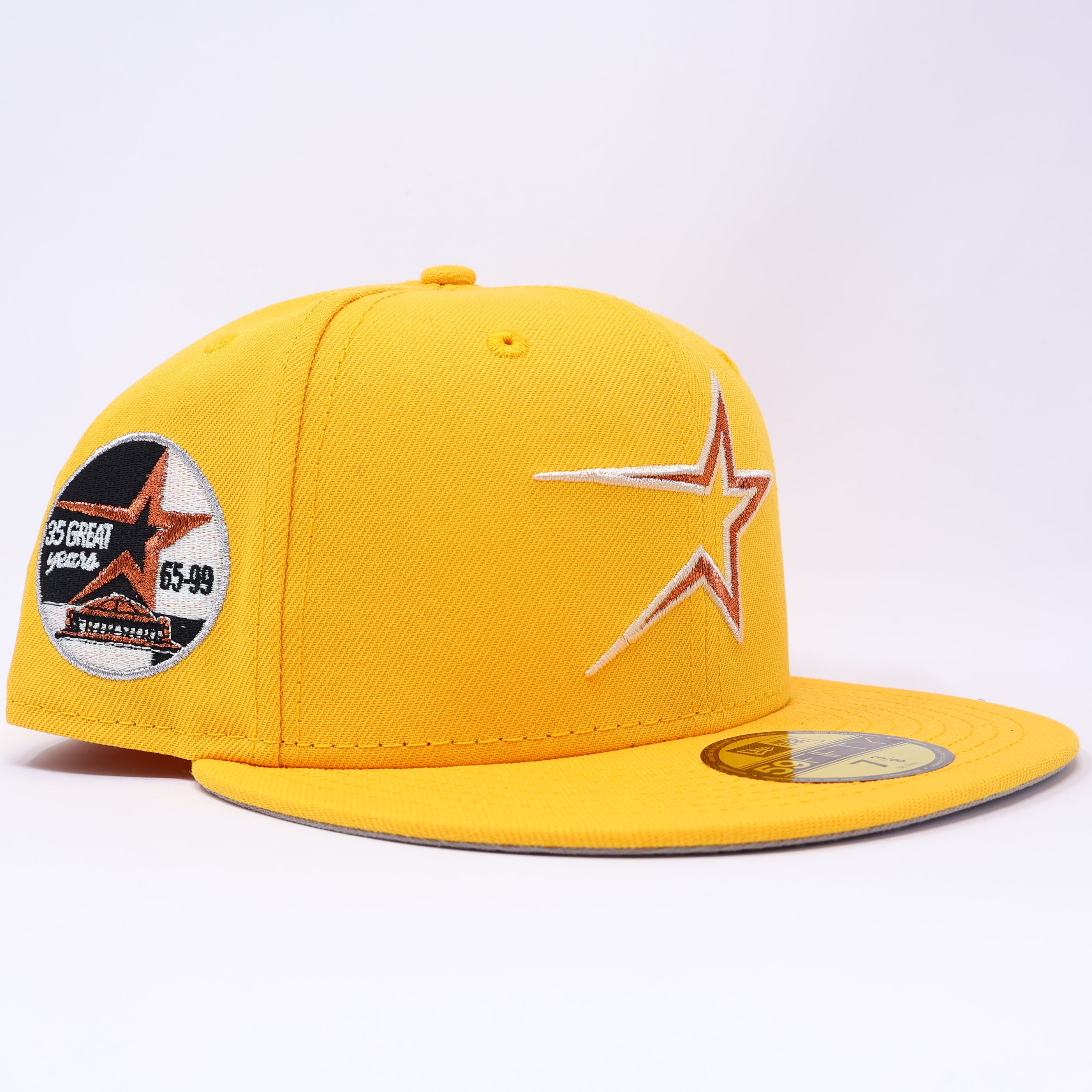 NWT Yellow Houston Astros 35 Great Years 59fifty New Era Fitted Hat Cap