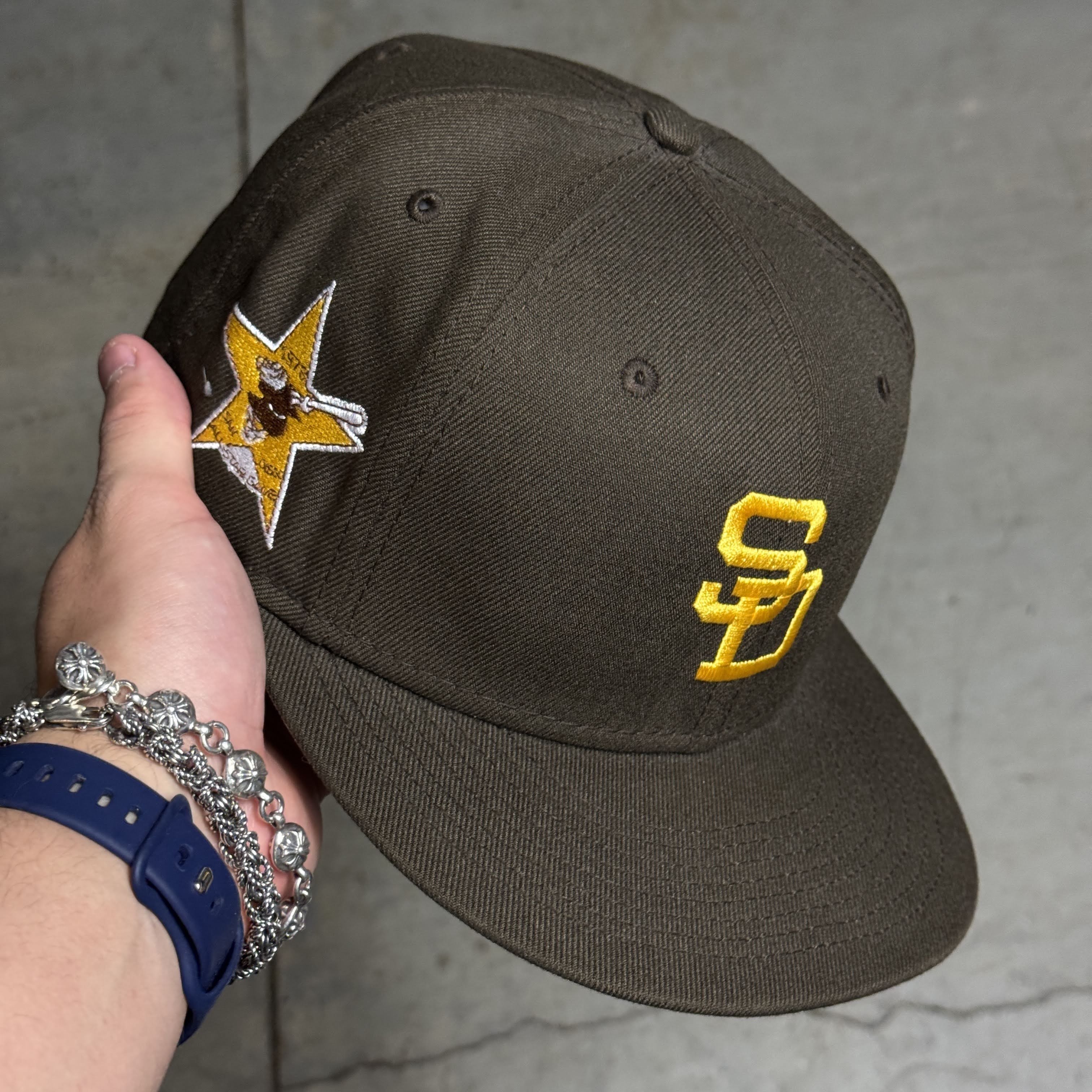 USED 3/4 Brown San Diego Padres All Star Game 59fifty New Era Fitted Hat Cap