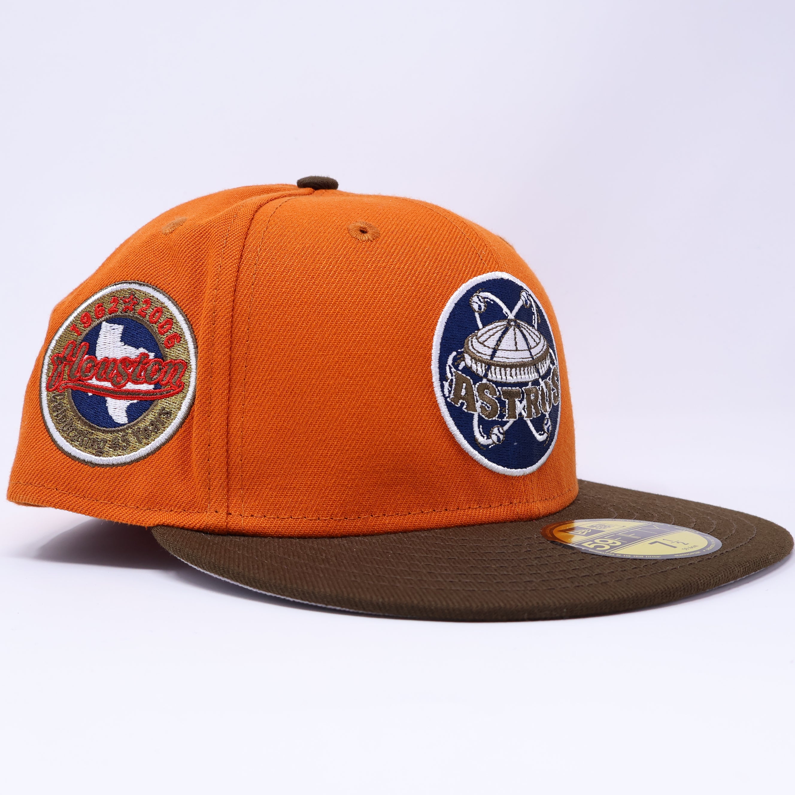 NWT 1/2 Orange Houston Astros Celebrating 45 Years 59fifty New Era Fitted Hat Cap