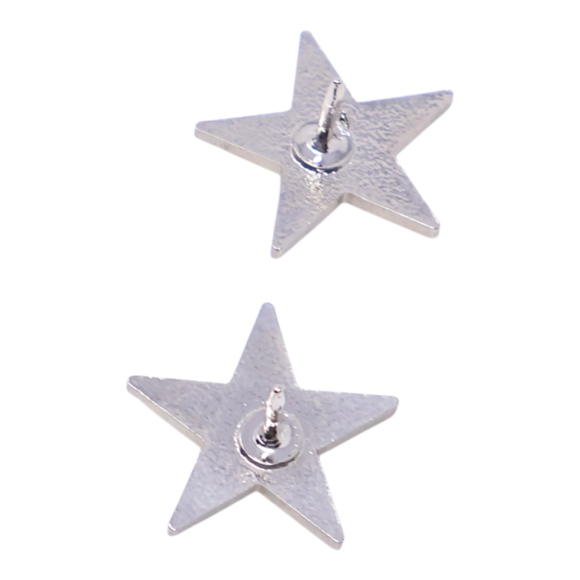 Pair of Rhinestone Stars Graphic Pin