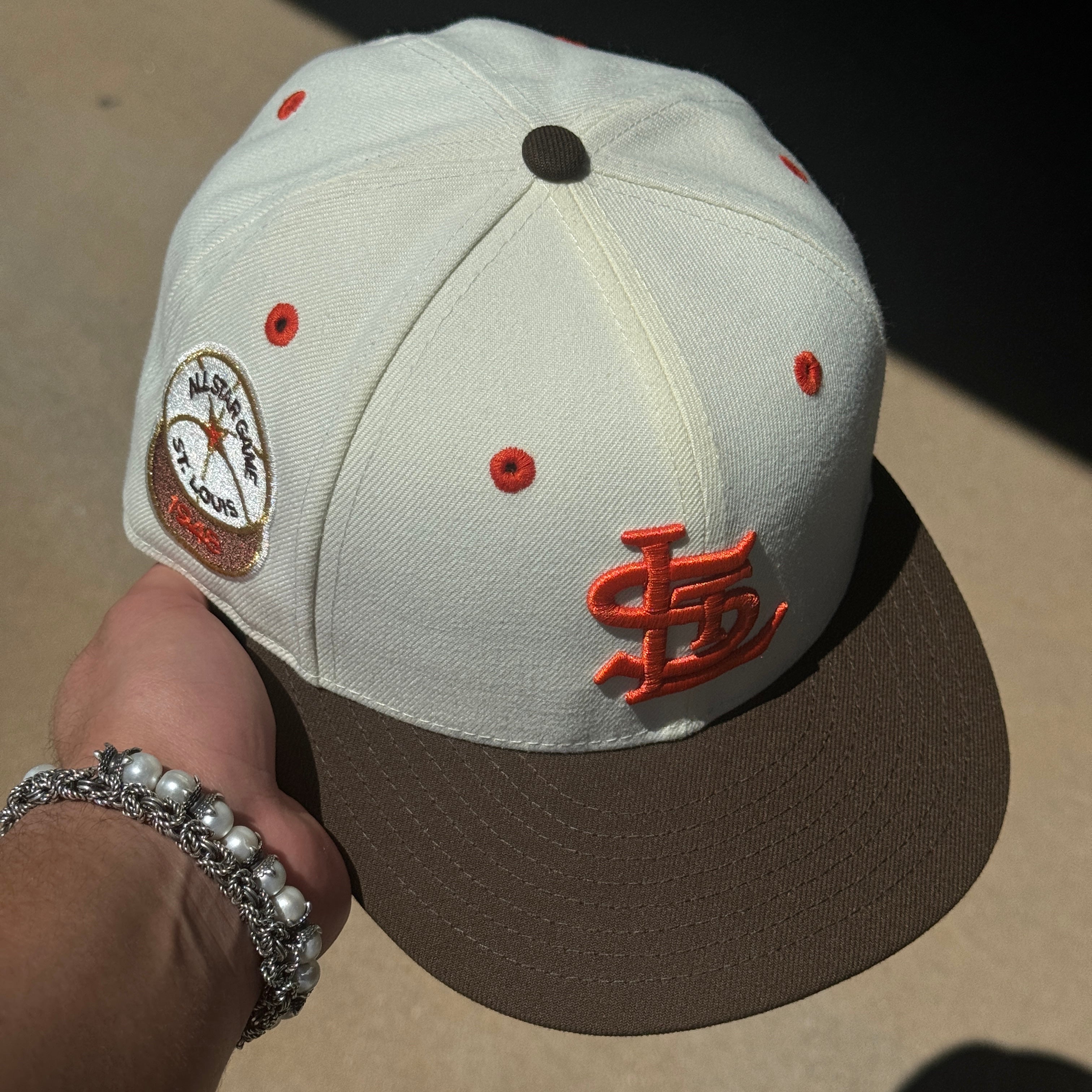 USED 5/8 Chrome St. Louis Cardinals 1948 All Star Game 59fifty New Era Fitted Hat Cap