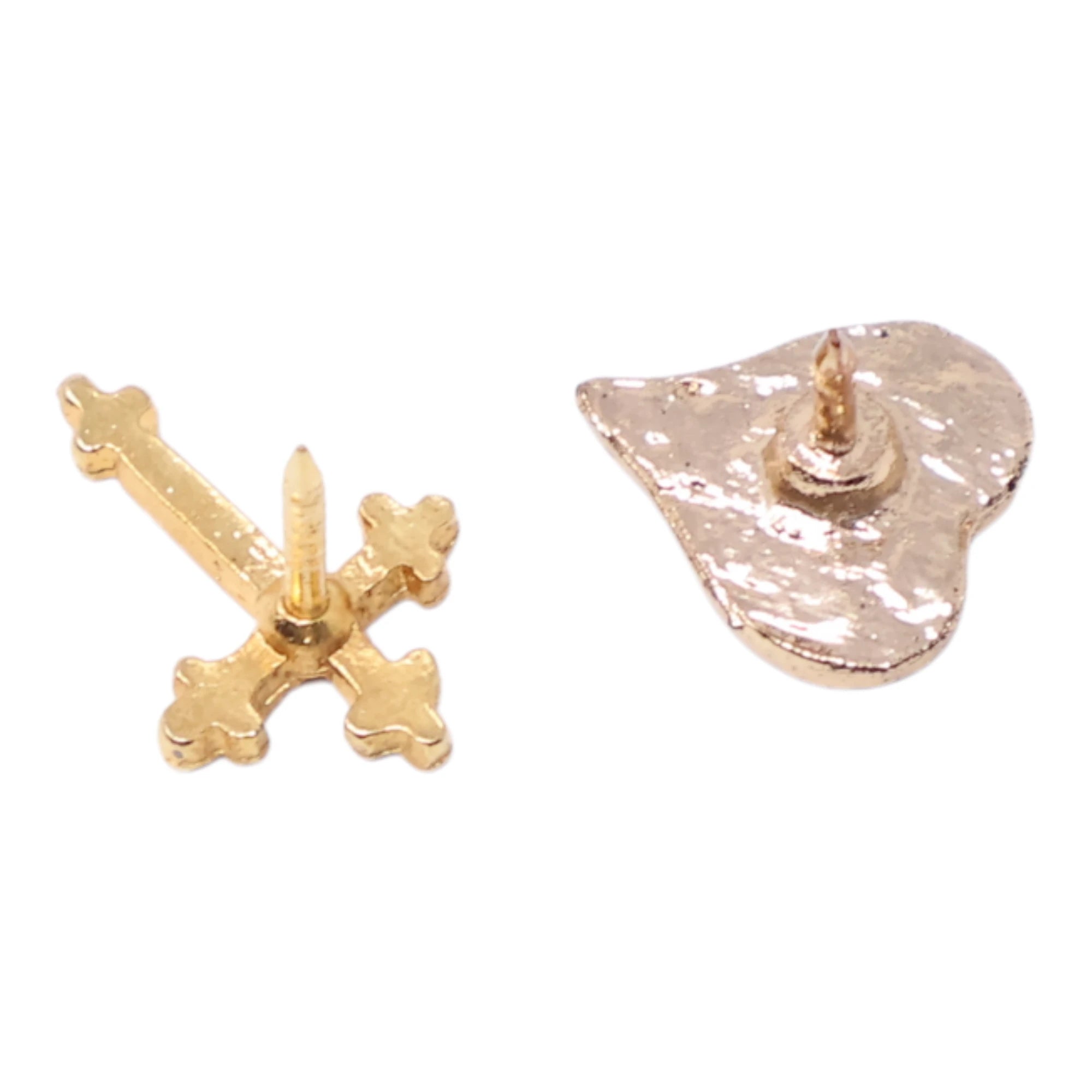 Cross & Heart Graphic Pin