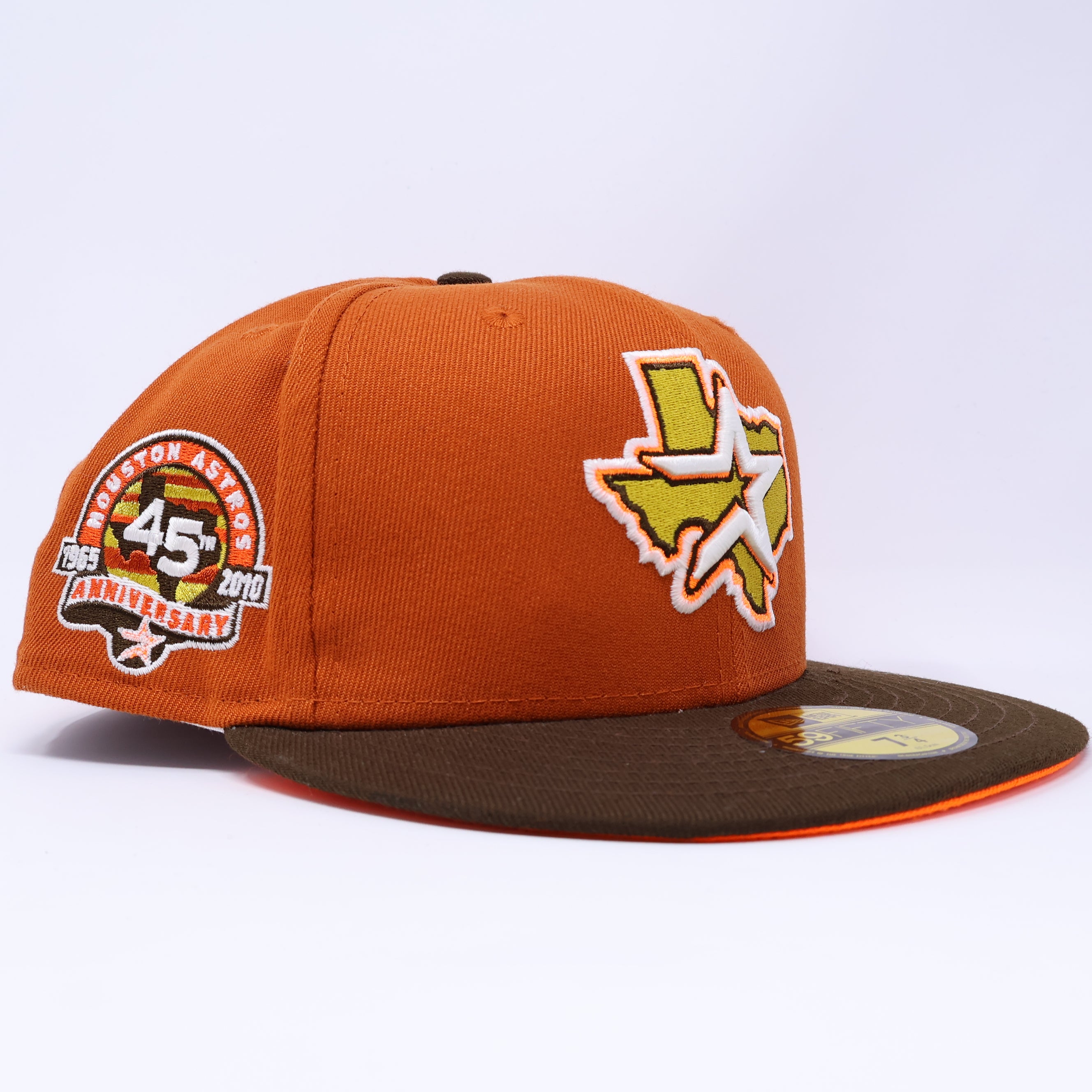 NEW 3/4 Rust Orange Houston Astros 45th Anniversary 59fifty New Era Fitted Hat Cap