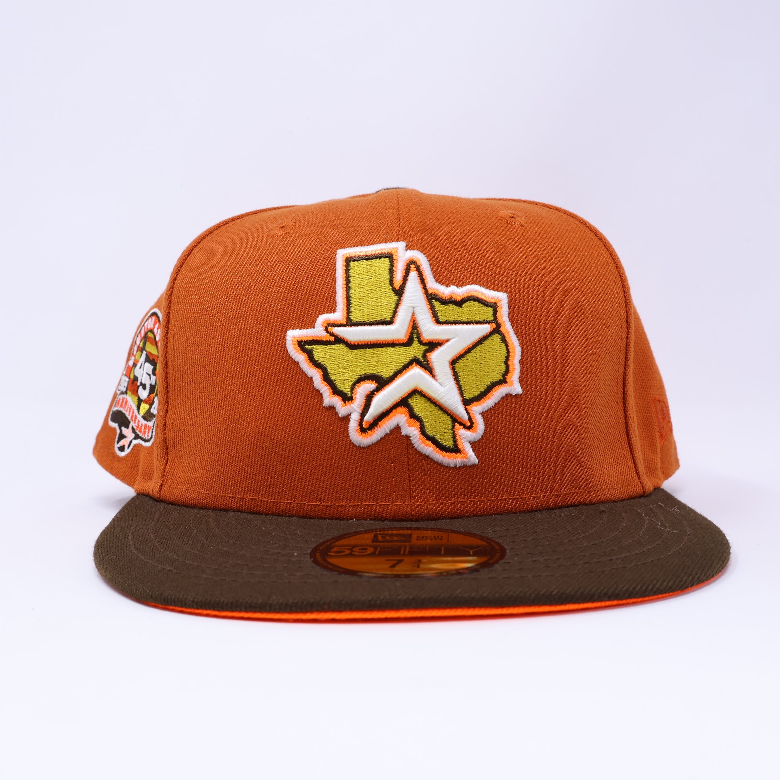NEW 3/4 Rust Orange Houston Astros 45th Anniversary 59fifty New Era Fitted Hat Cap