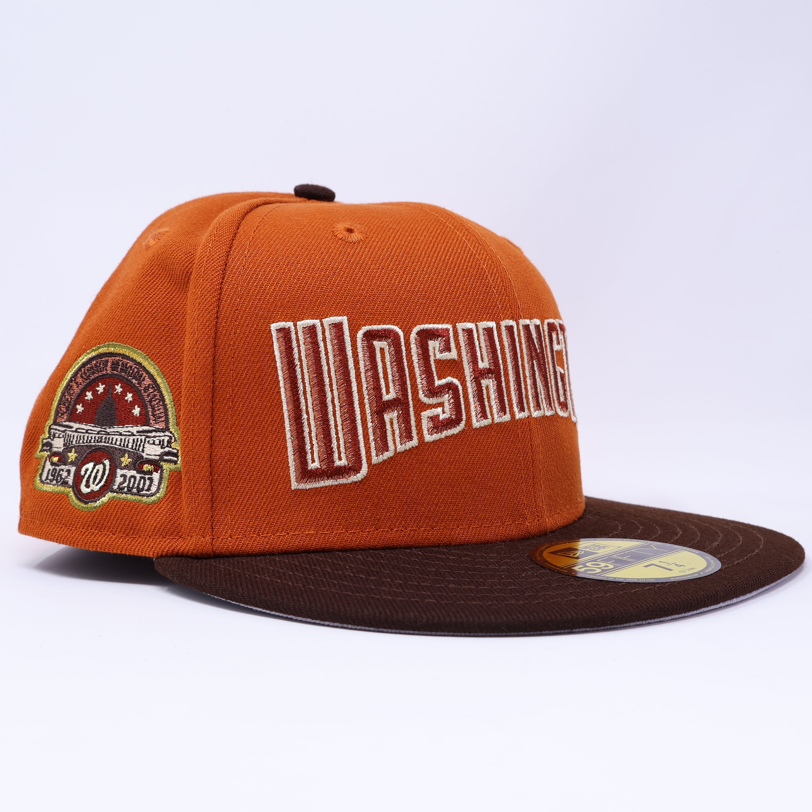 NWT 1/4 Orange Wasington Nationals Kennedy Memorial 59fifty New Era Fitted Hat Cap