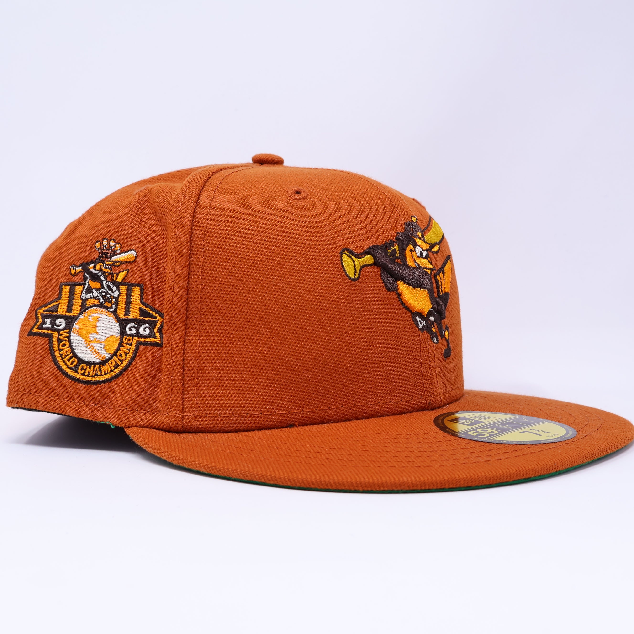 NWT 3/4 Orange Baltimore Orioles 1966 World Champs 59fifty New Era Fitted Hat Cap