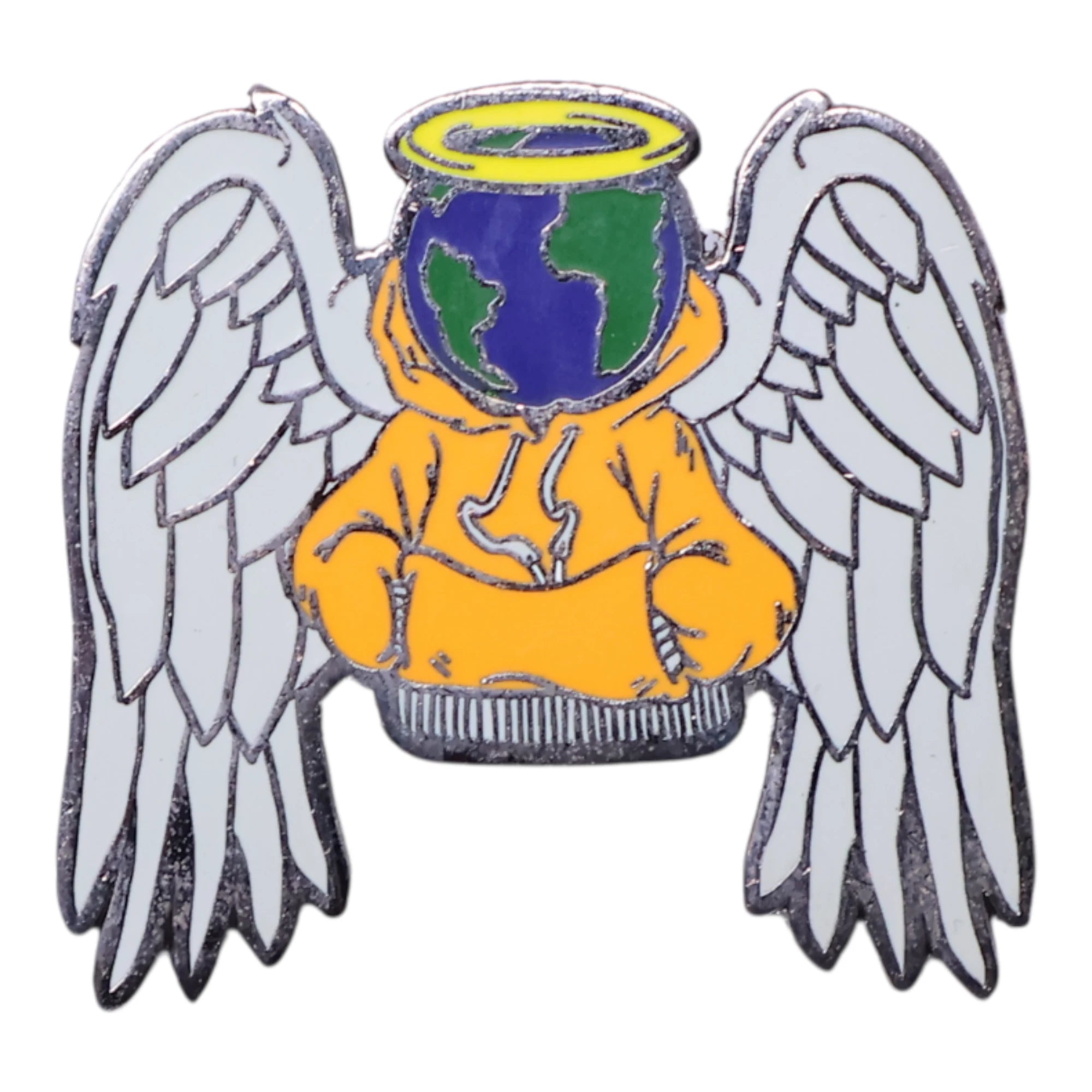 Globe with Wings Graphic Pin