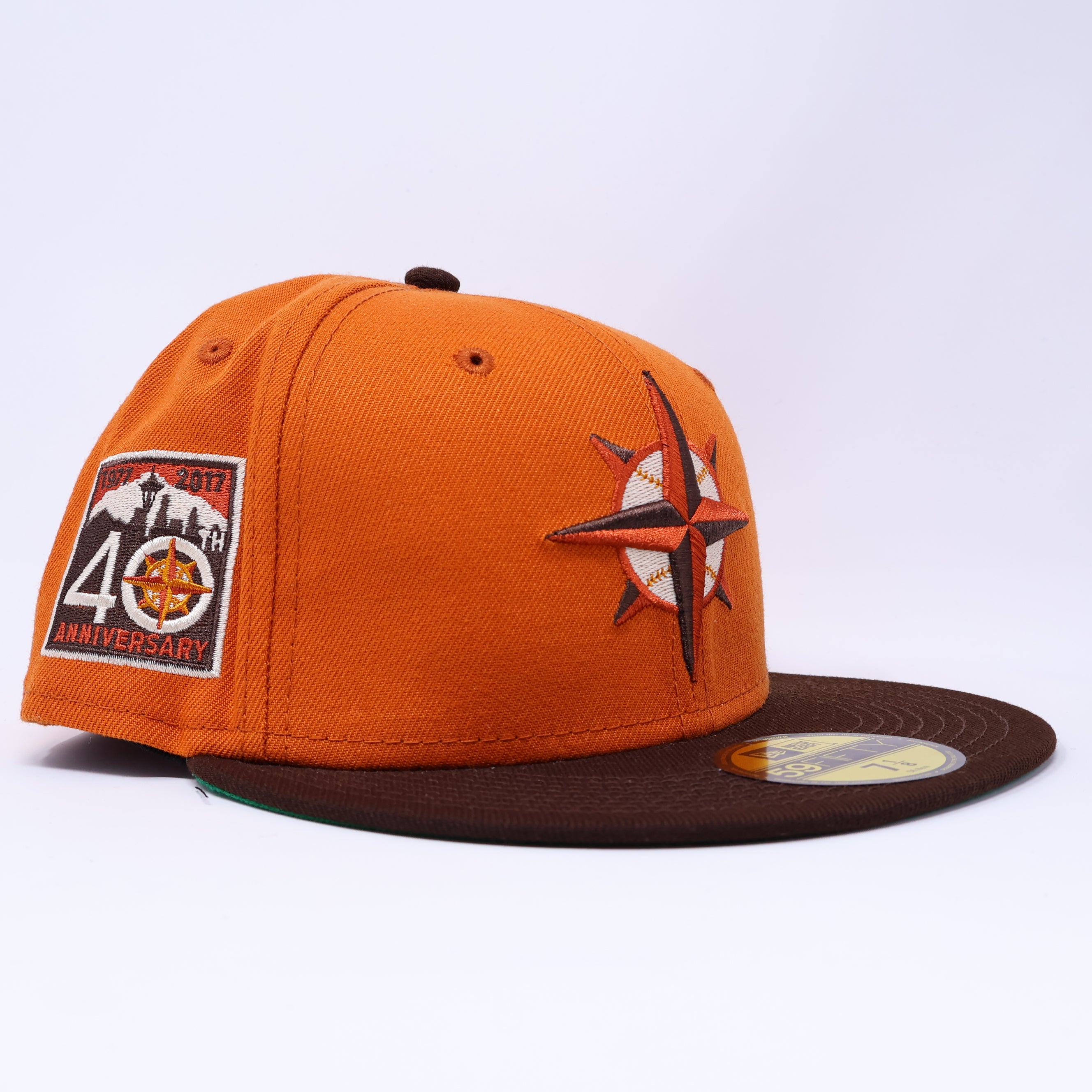 7 1/8 NEW Rust Orange Seattle Mariners 40th Anniversary 59fifty New Era Fitted Cap Hat