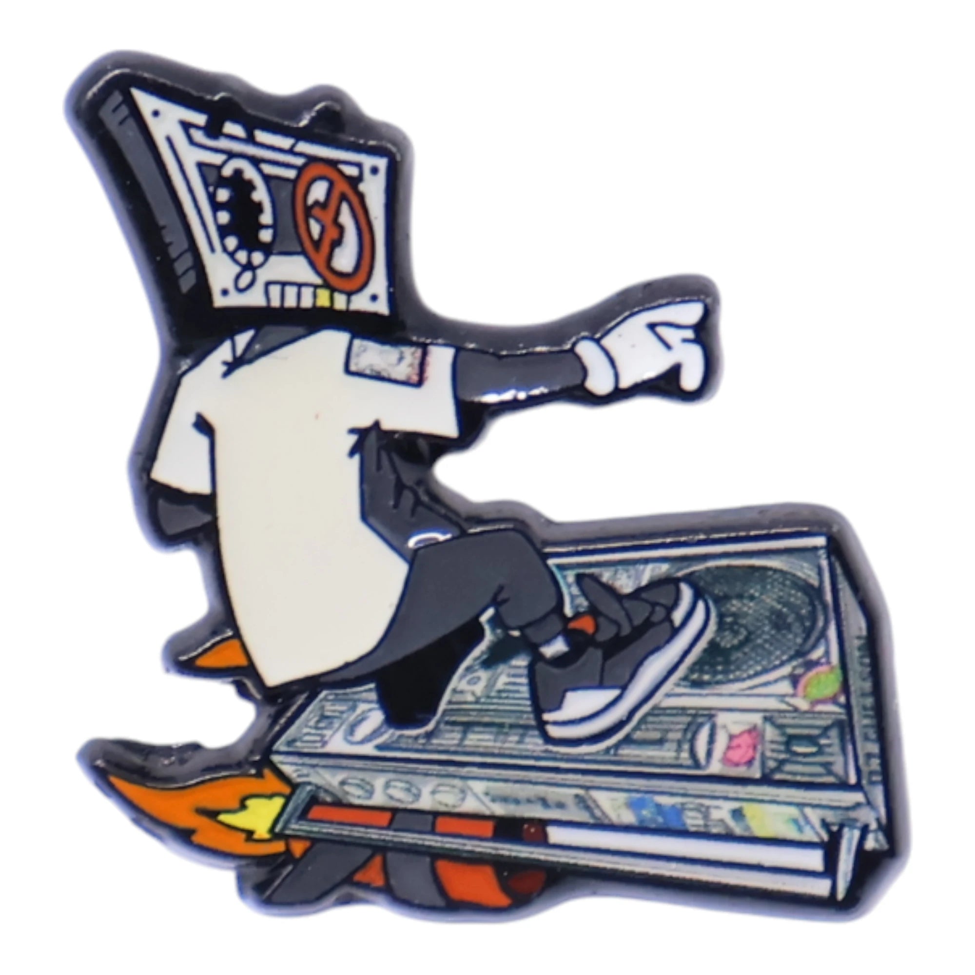 Casette Man Graphic Pin