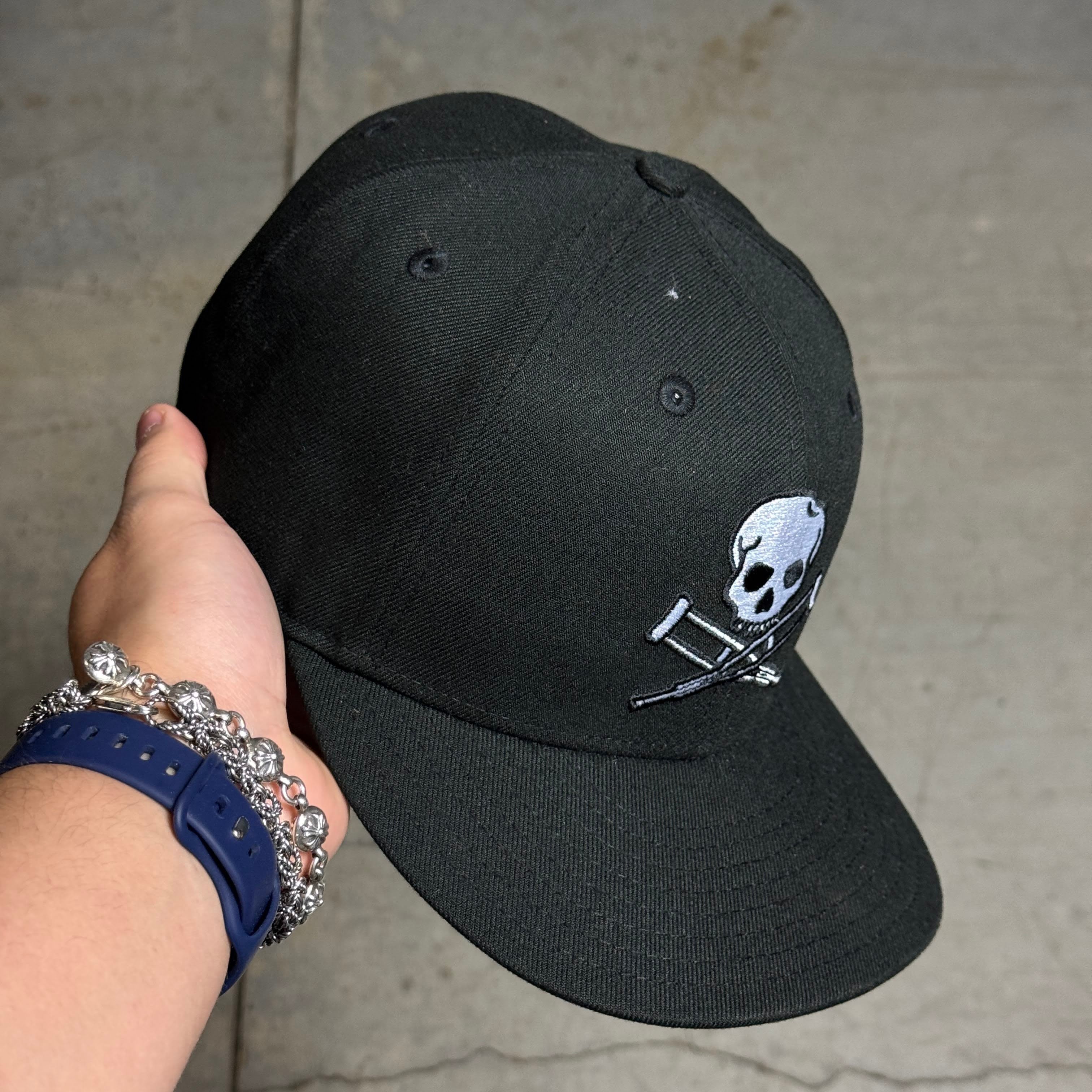 USED 1/4 Black Jackass TV Show 59fifty New Era Fitted Hat Cap