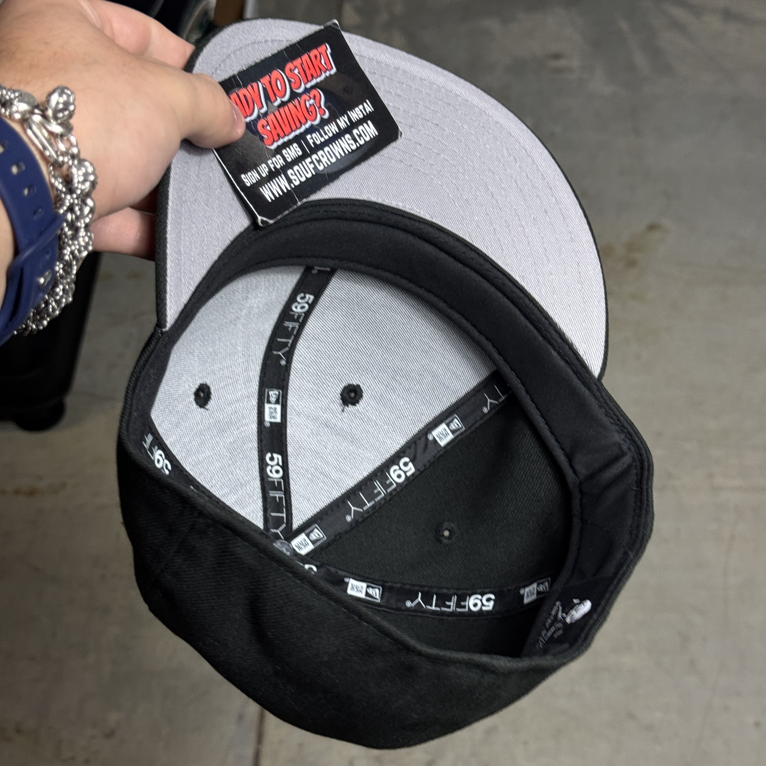 USED 1/4 Black Jackass TV Show 59fifty New Era Fitted Hat Cap