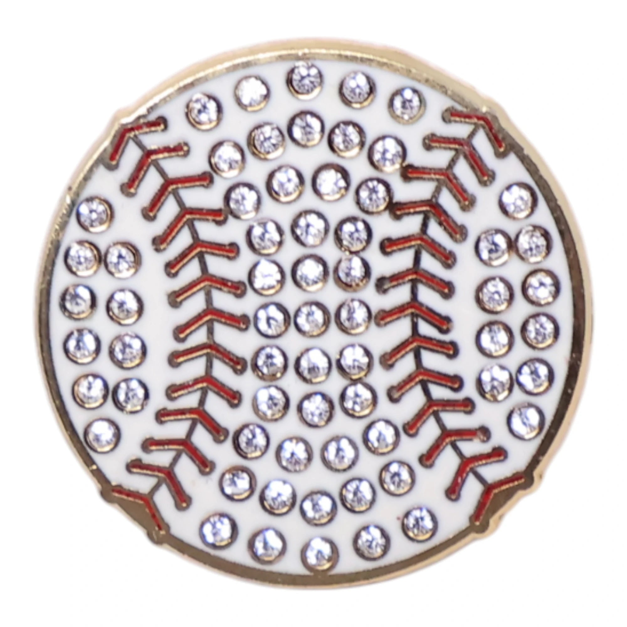 Rhinestone Baseball Graphic Pin