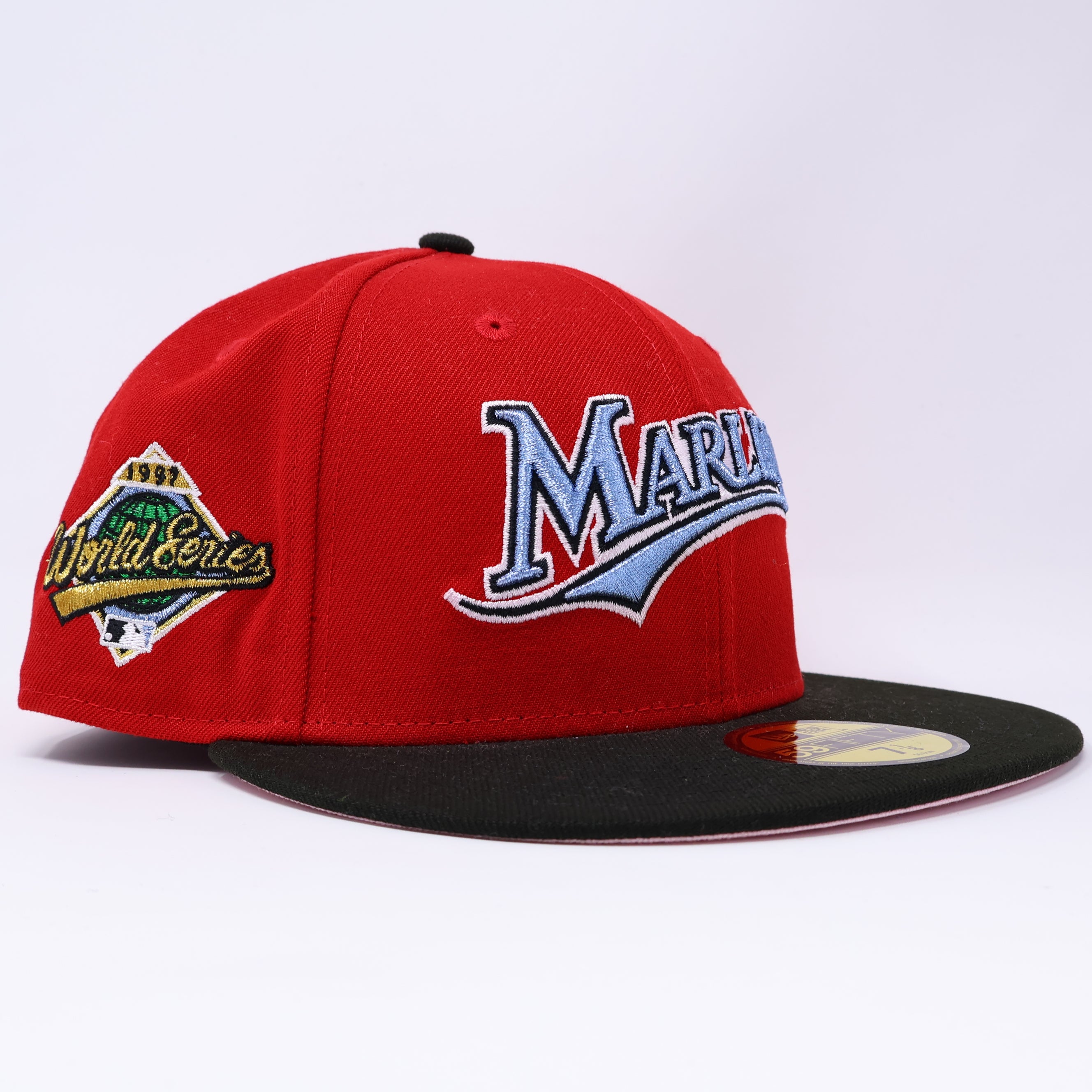 NWT 7 1/8 Red Florida Marlins 1997 World Series 59fifty New Era Fitted Hat Cap