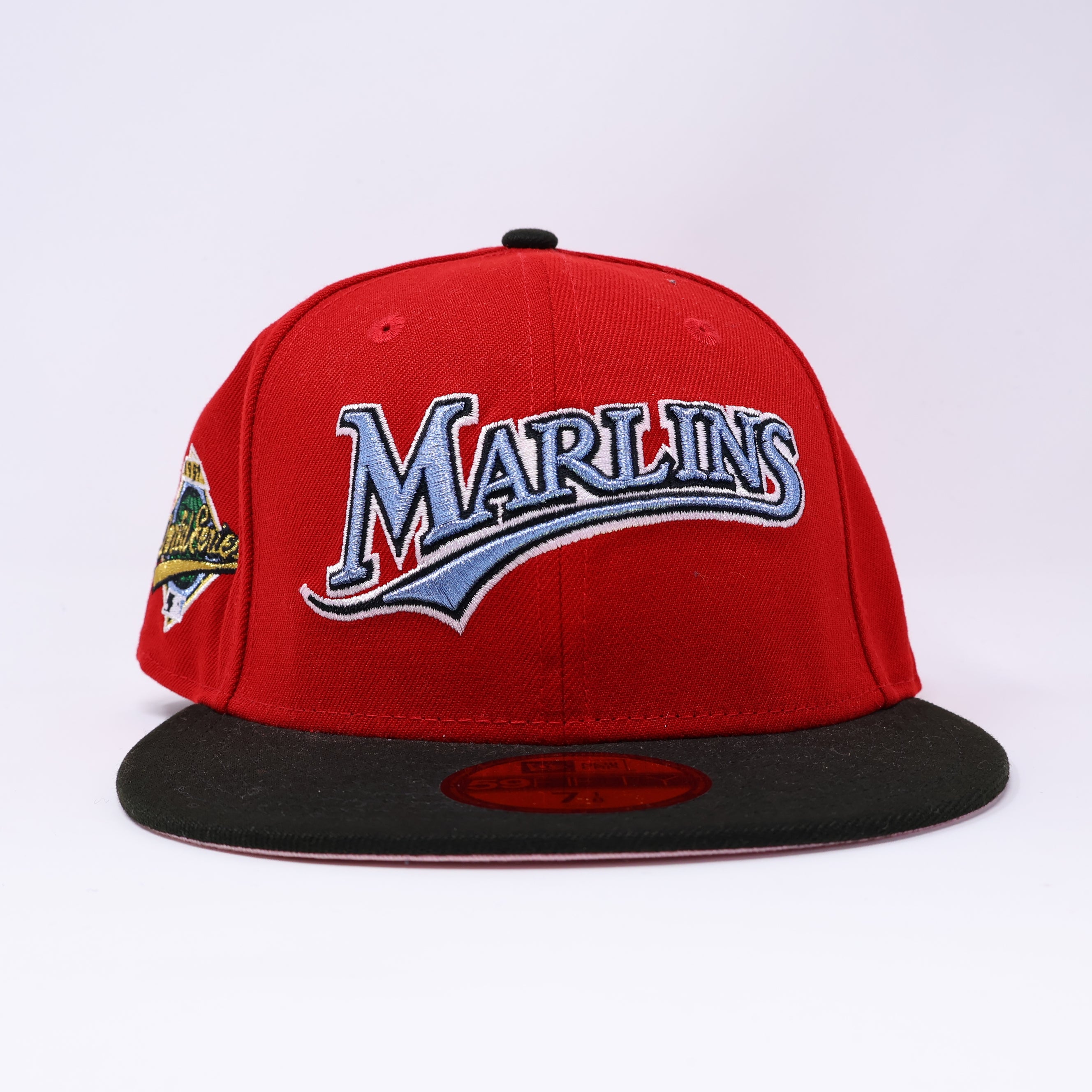 NWT 7 1/8 Red Florida Marlins 1997 World Series 59fifty New Era Fitted Hat Cap
