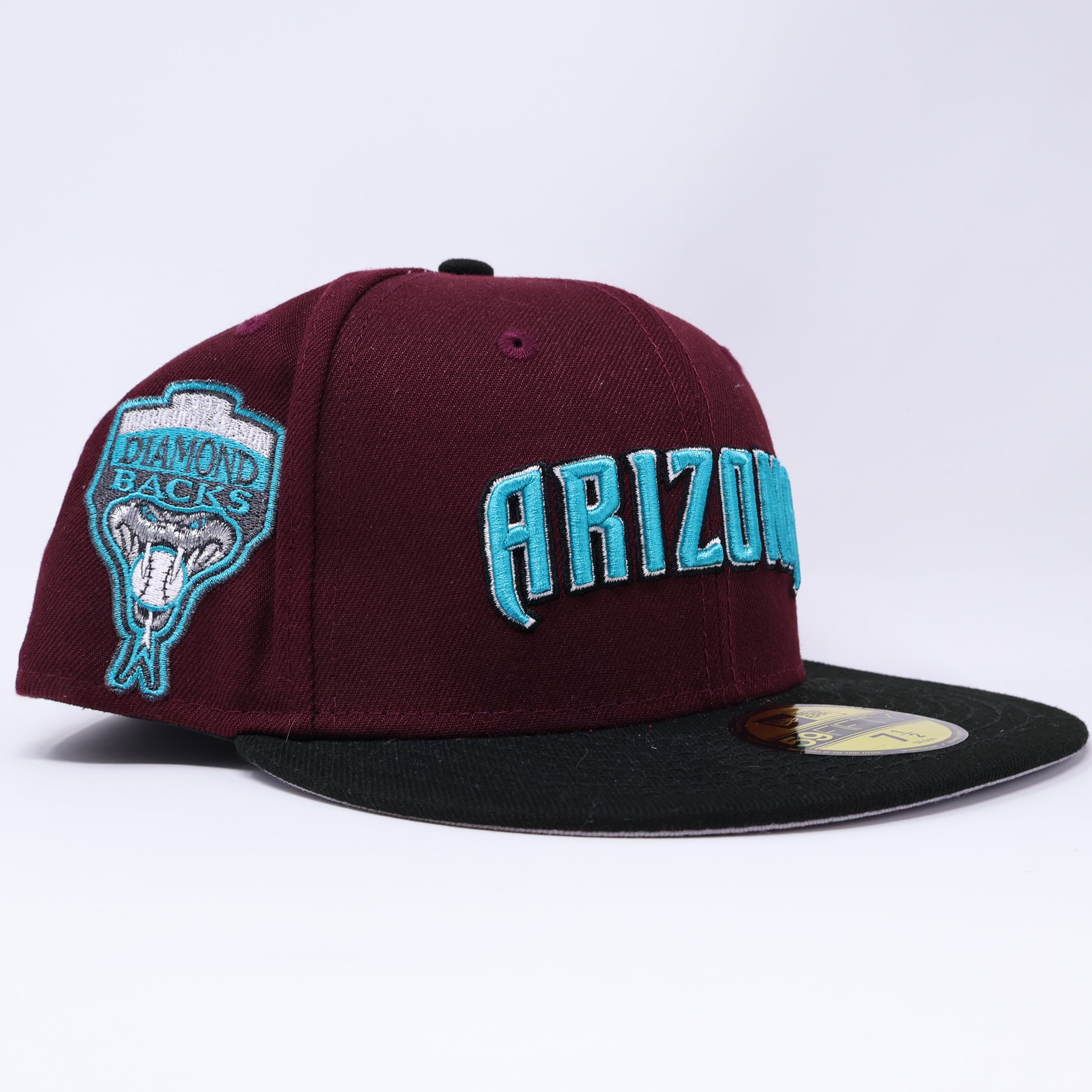 NWT 1/2 Maroon Arizona Diamondbacks 1998 Inaugural Season 59fifty New Era Fitted Hat Cap
