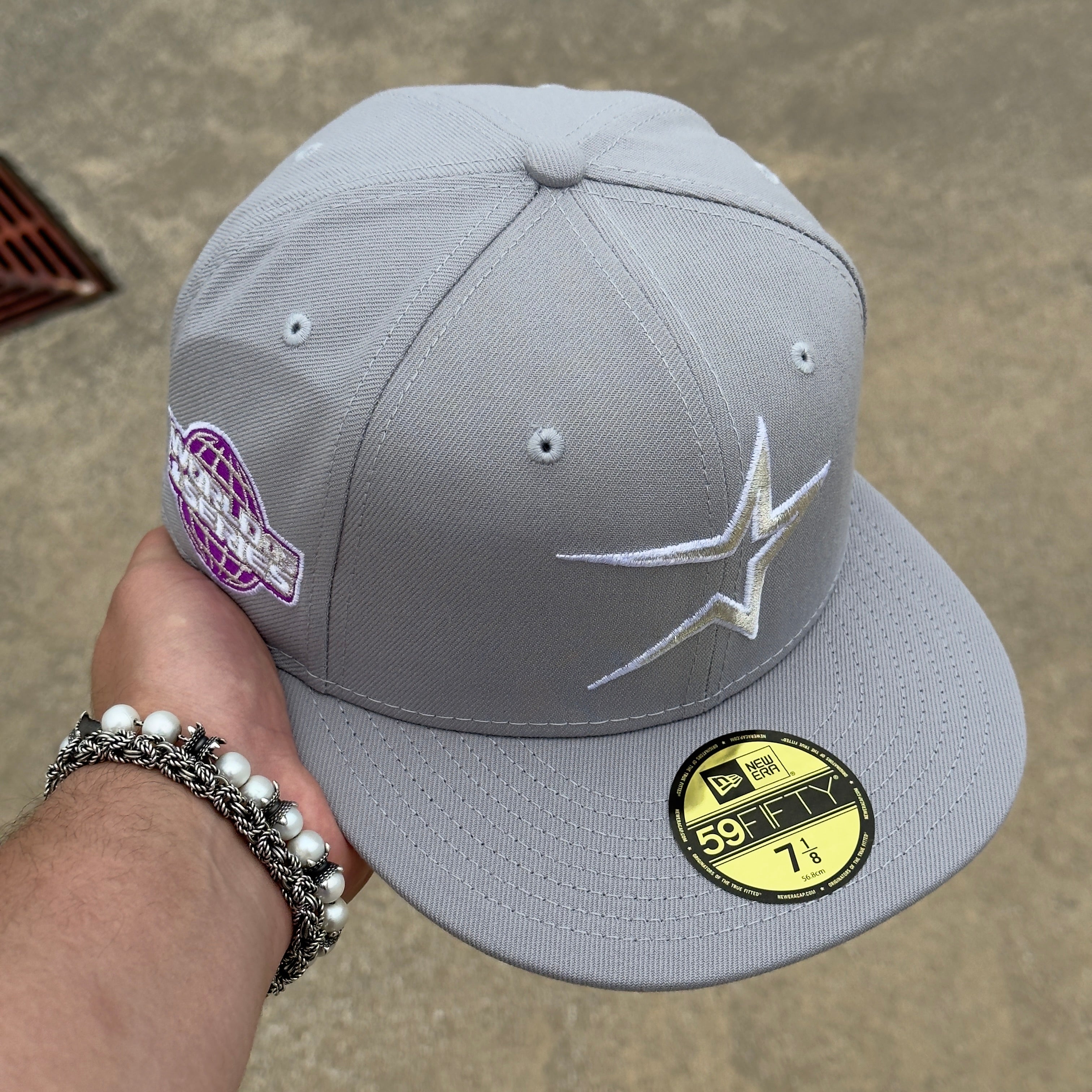 NEW Gray Purple Houston Astros World Series 2005 59fifty New Era Fitted Hat Cap