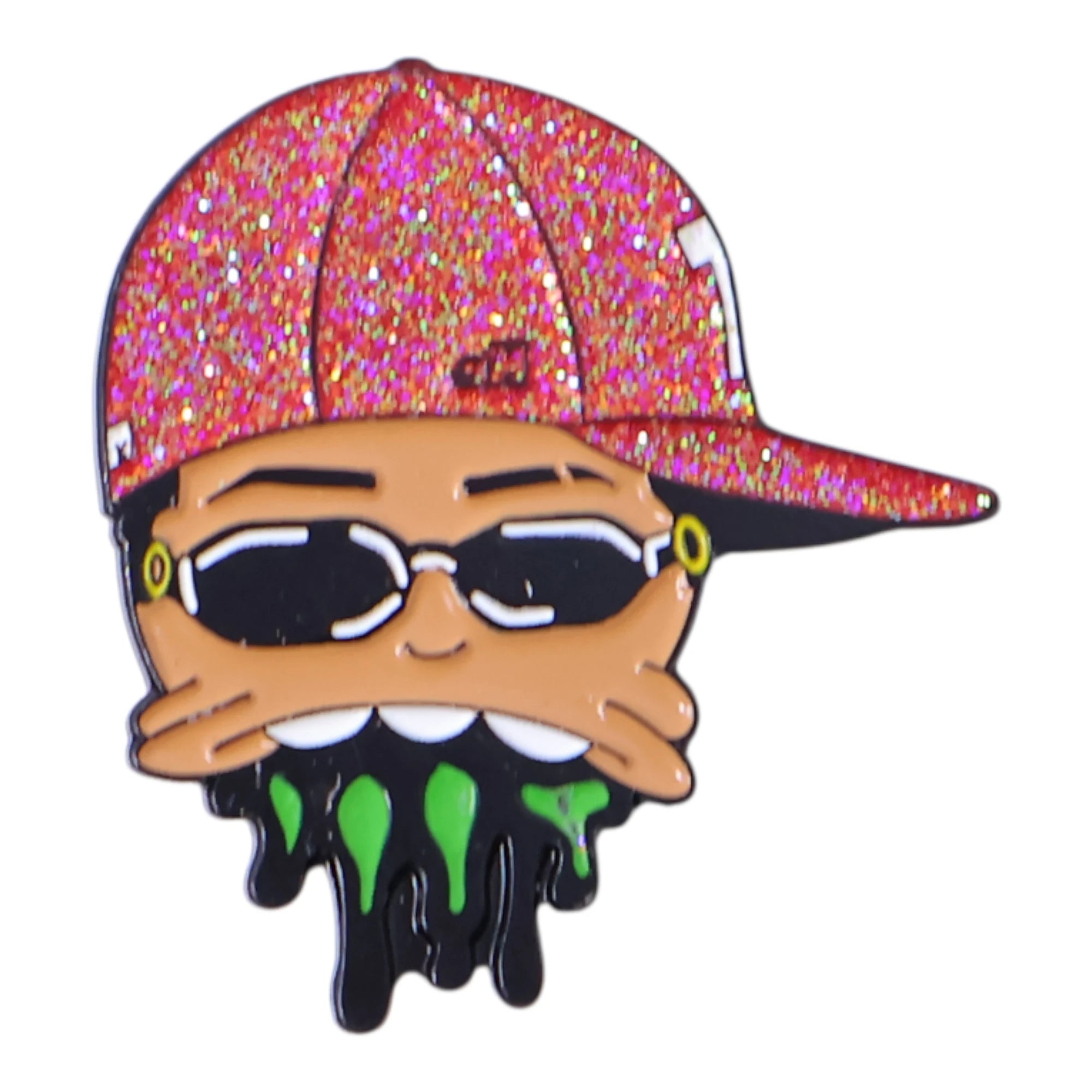 Crazy Face Fitted Graphic Pin