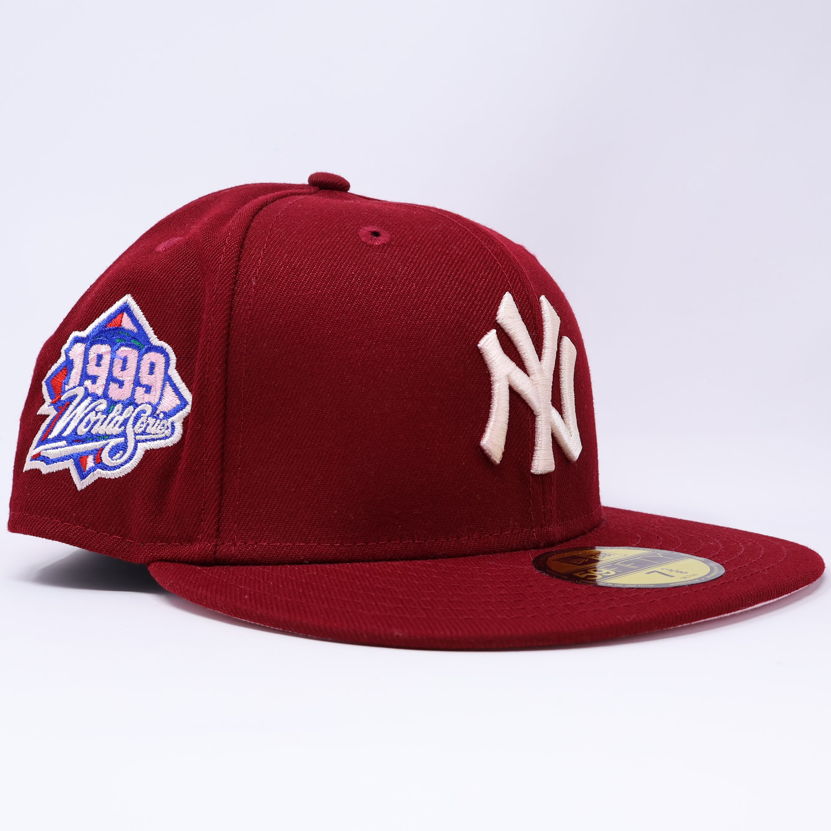 NWT 3/8 Maroon New York Yankees 1999 World Series 59fifty New Era Fitted Hat Cap