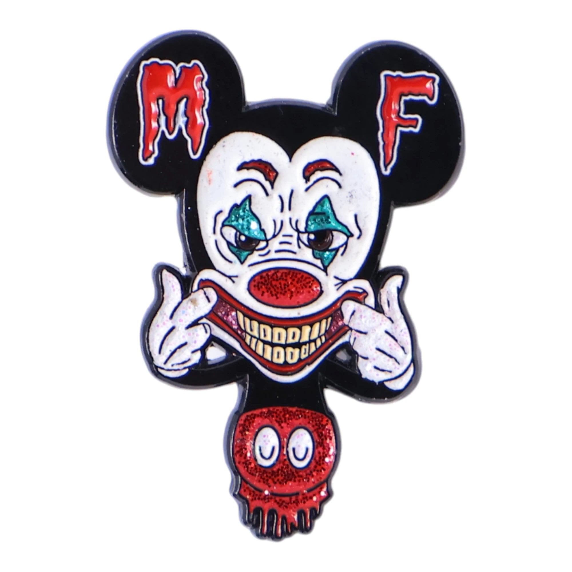 Mickey Mouse Creepy Smile Graphic Pin