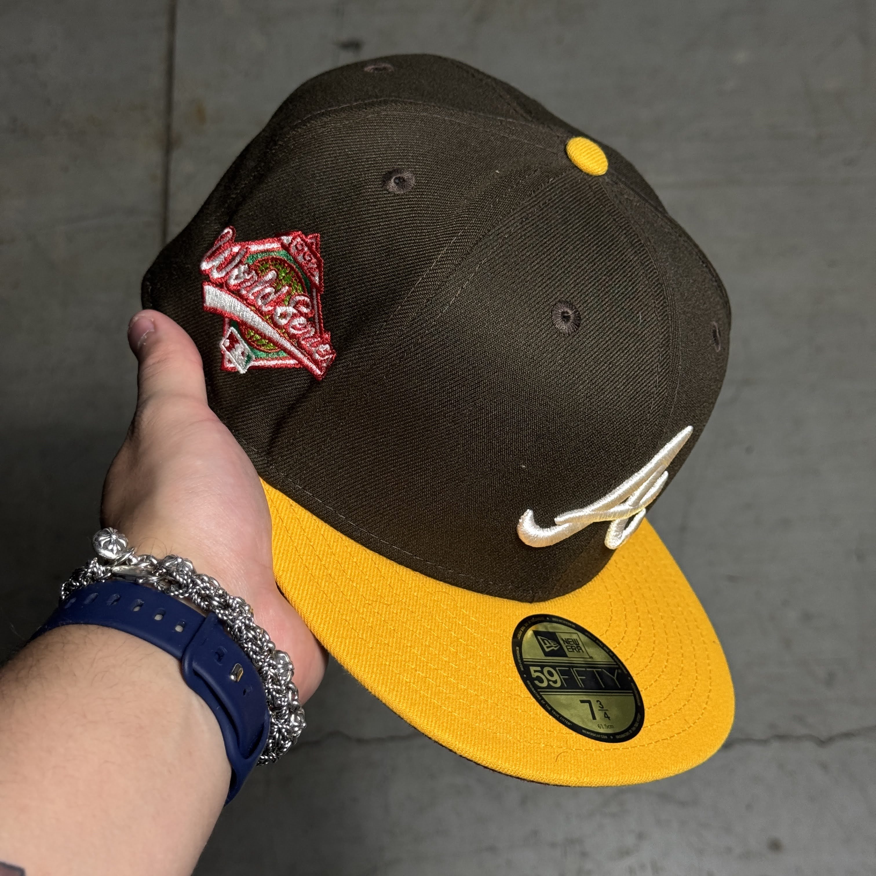 NWT 3/4 Brown Atlanta Braves 1992 World Series 59fifty New Era Fitted Hat Cap