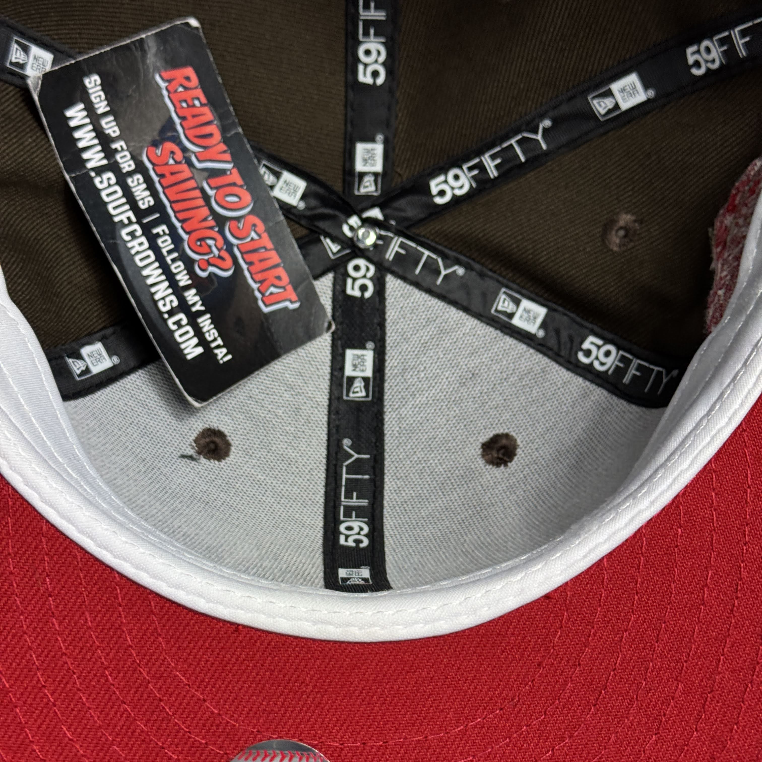 NWT 3/4 Brown Atlanta Braves 1992 World Series 59fifty New Era Fitted Hat Cap