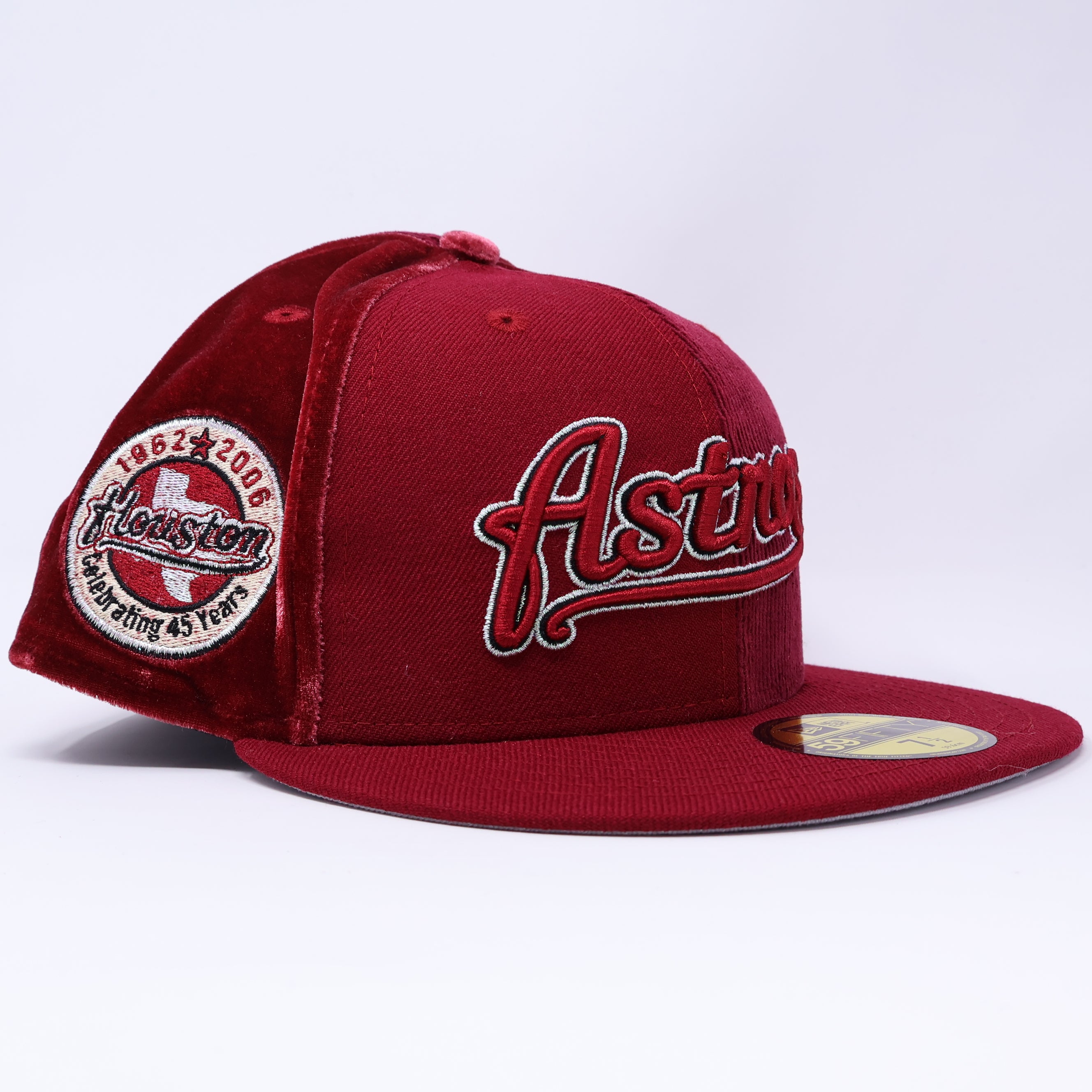 NWT 1/2 Maroon Houston Astros Celebrating 45 Years 59fifty New Era Fitted Hat Cap