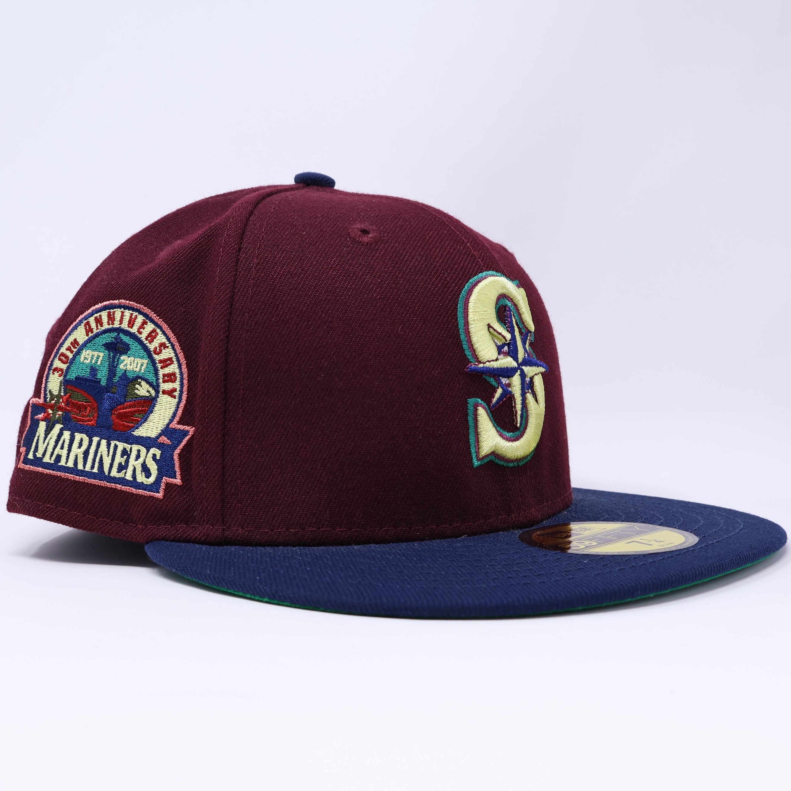 NEW 1/4 Maroon Seattle Mariners 30th Anniversary 59fifty New Era Fitted Hat Cap