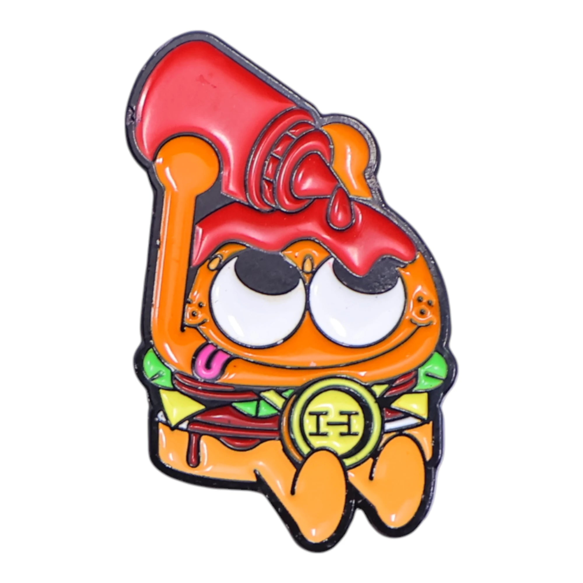 Hat Club Burger Graphic Pin