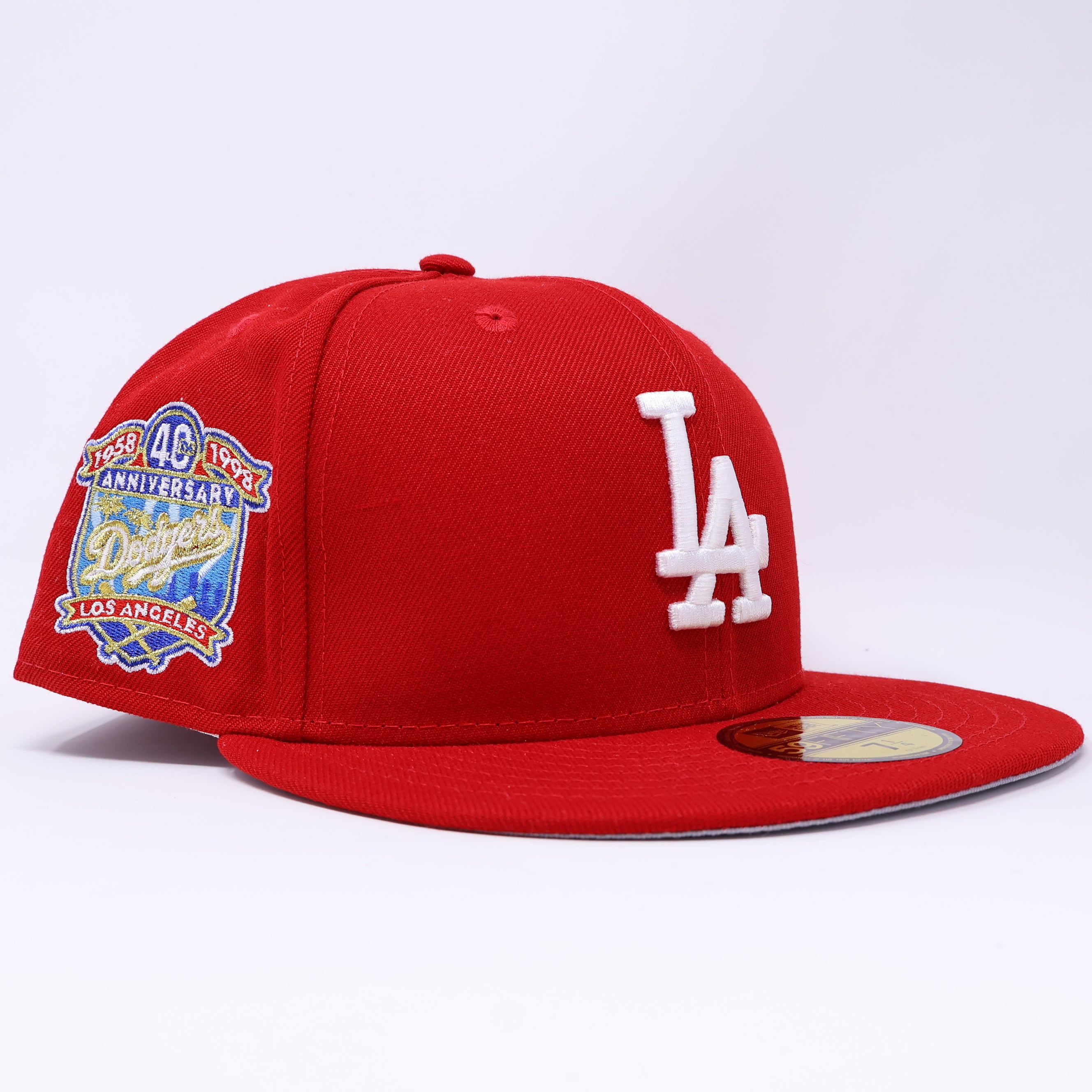 NWT Red Los Angeles Dodgers 40th Anniversary 59fifty New Era Fitted Hat Cap