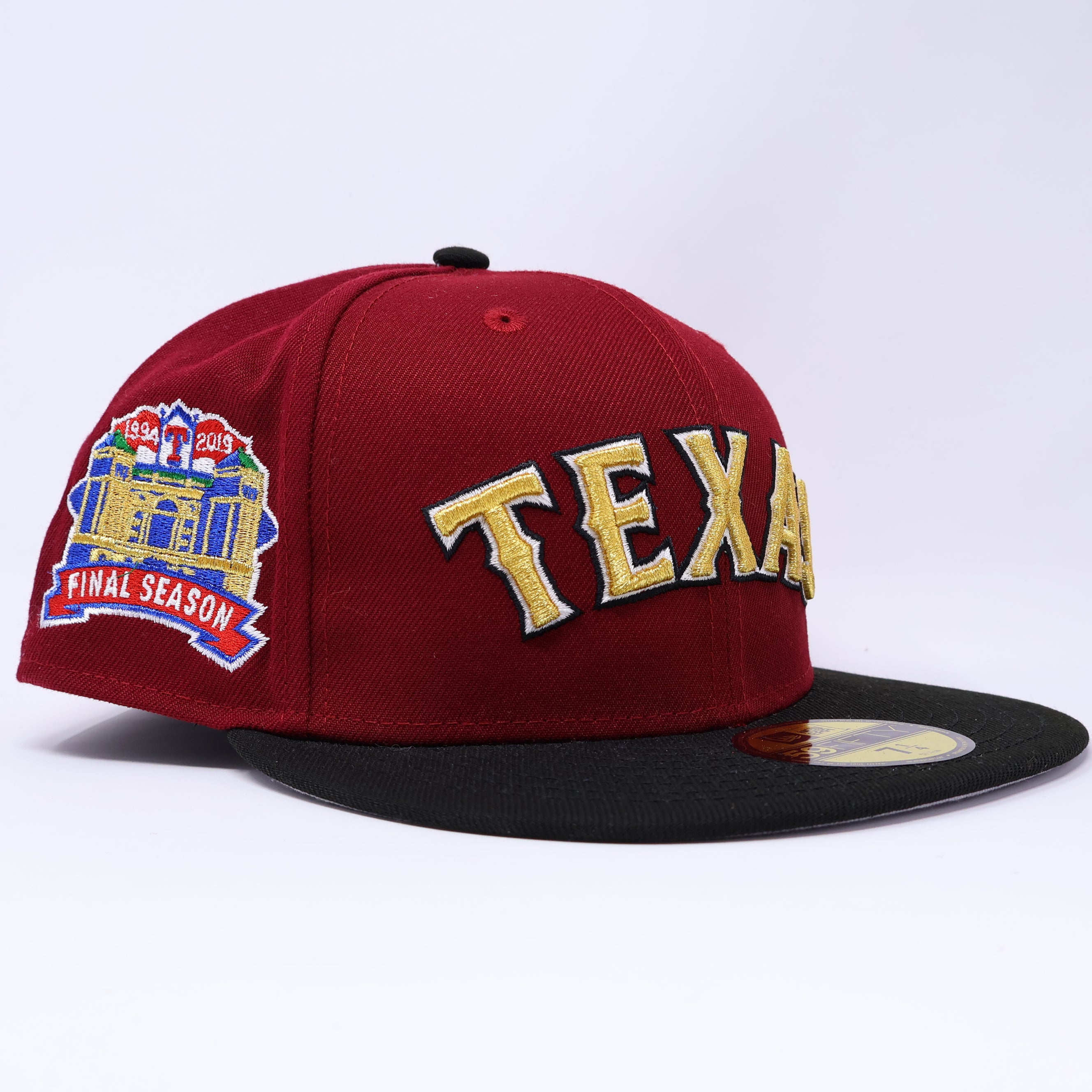NWT 1/4 Maroon Dallas Texas Rangers Final Season 59fifty New Era Fitted Hat Cap
