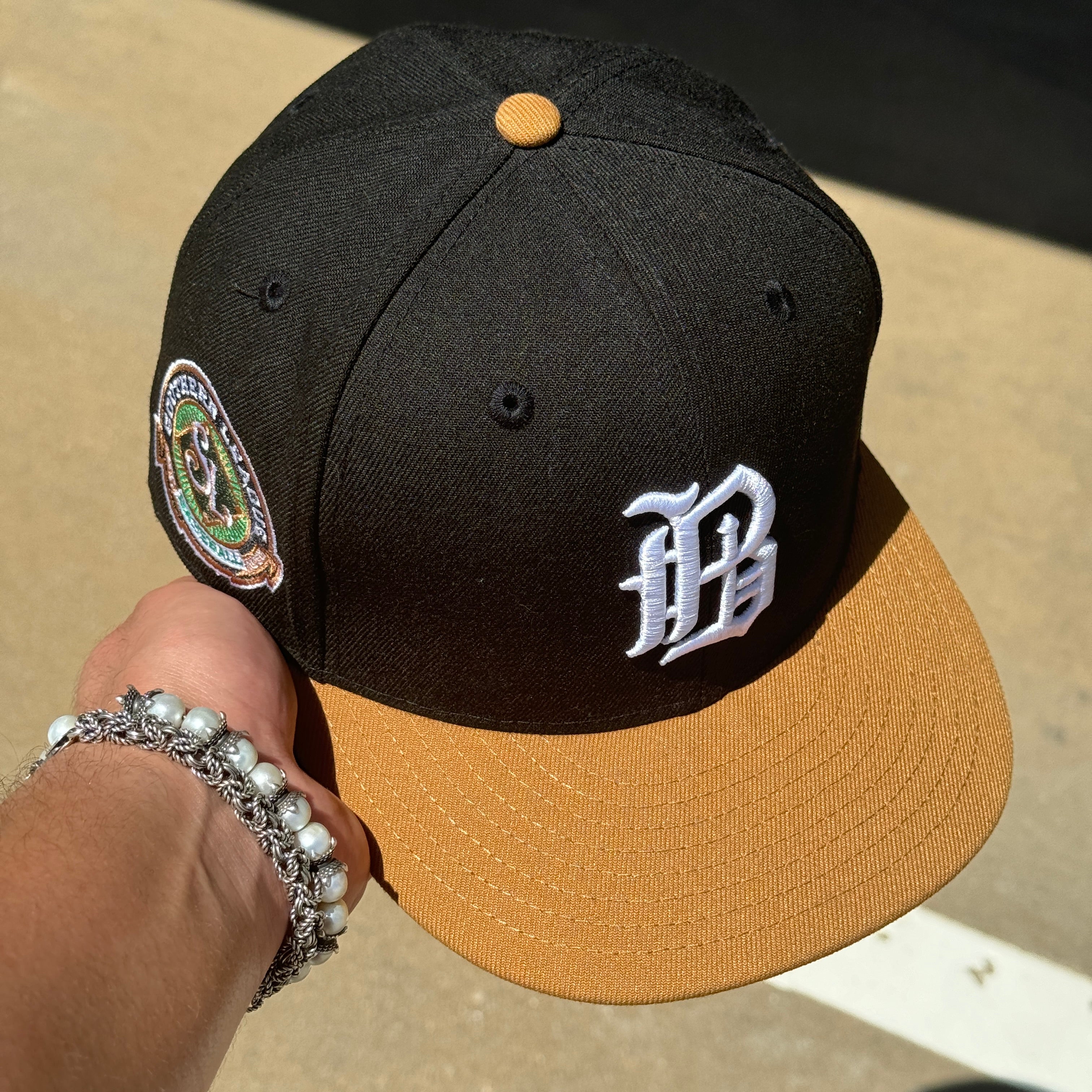 USED 1/4 Black Birmingham Barons Southern League 59fifty New Era Fitted Hat Cap