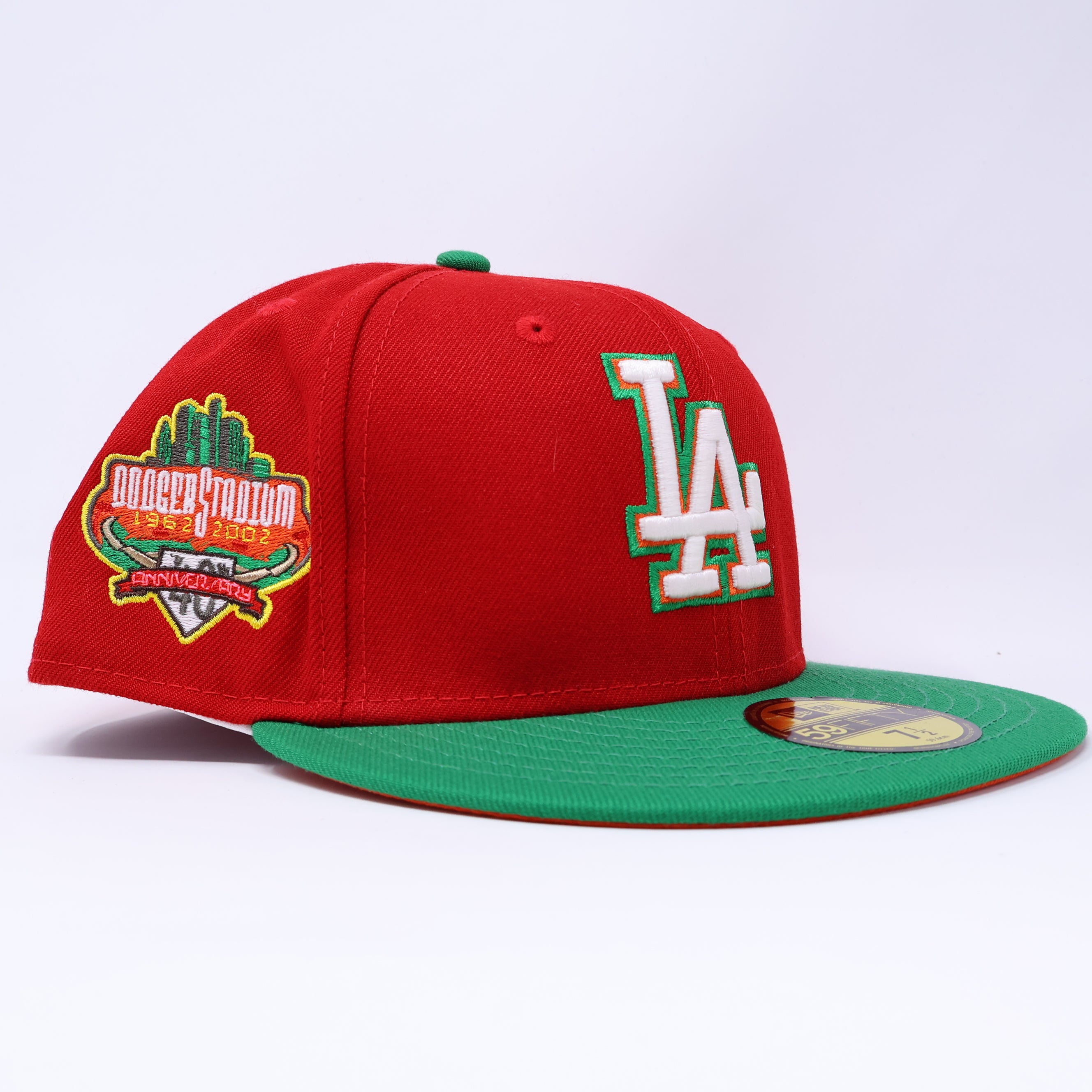 NWT 1/2 Red Los Angeles Dodgers 40th Anniversary 59fifty New Era Fitted Hat Cap